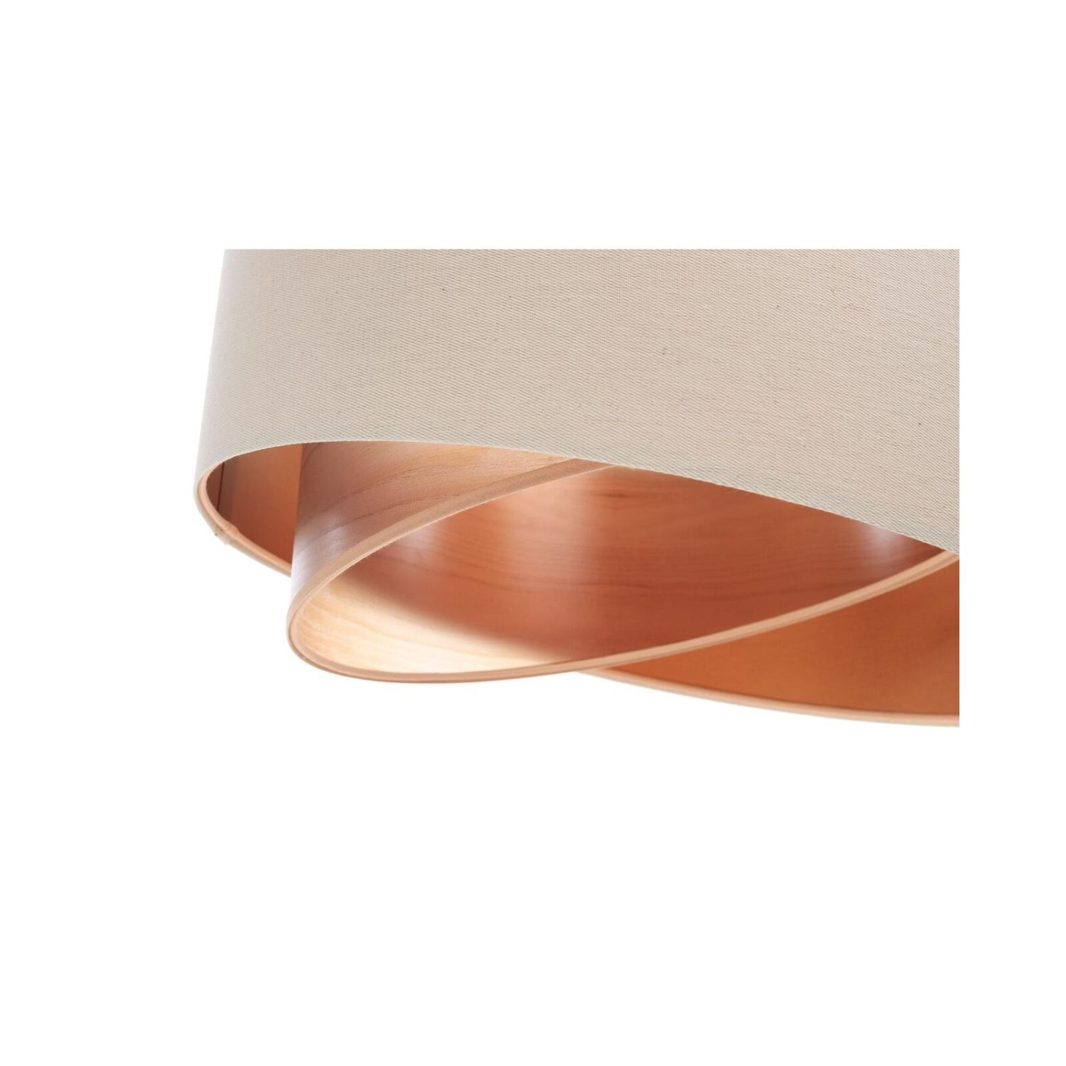 Suspension lin E27 ronde D : 50 cm Moderne Beige Cuivre
