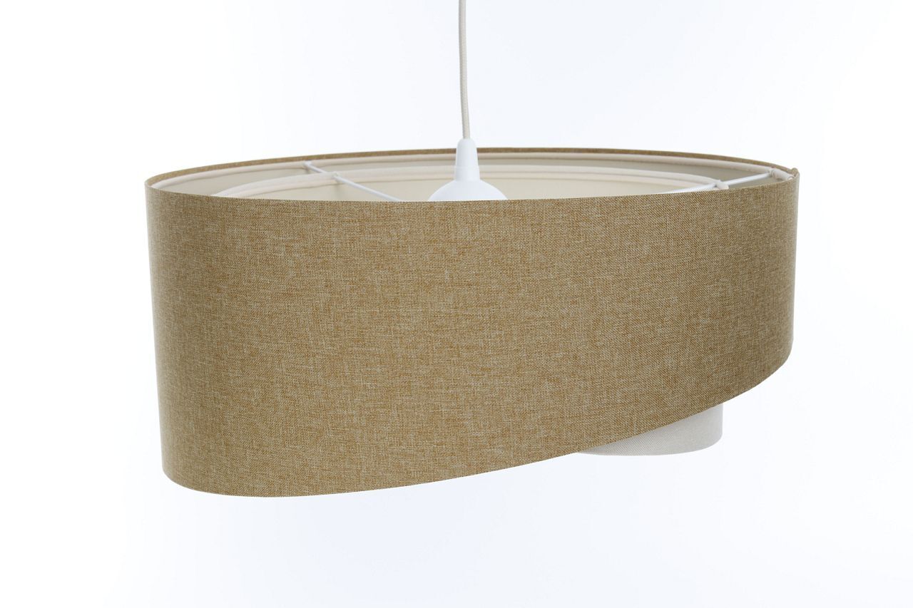 Boho Lampe à suspendre Tissu Beige Crème E27 ronde Ø 50 cm Moderne