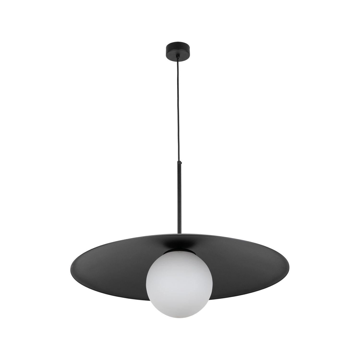 Blendarme Suspension Noir Métal Verre E27 Ø65 cm