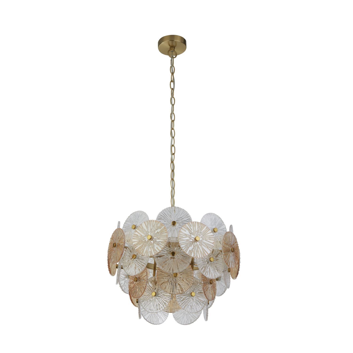 Suspension verre métal Ø 45 cm artistiquement réglable en hauteur