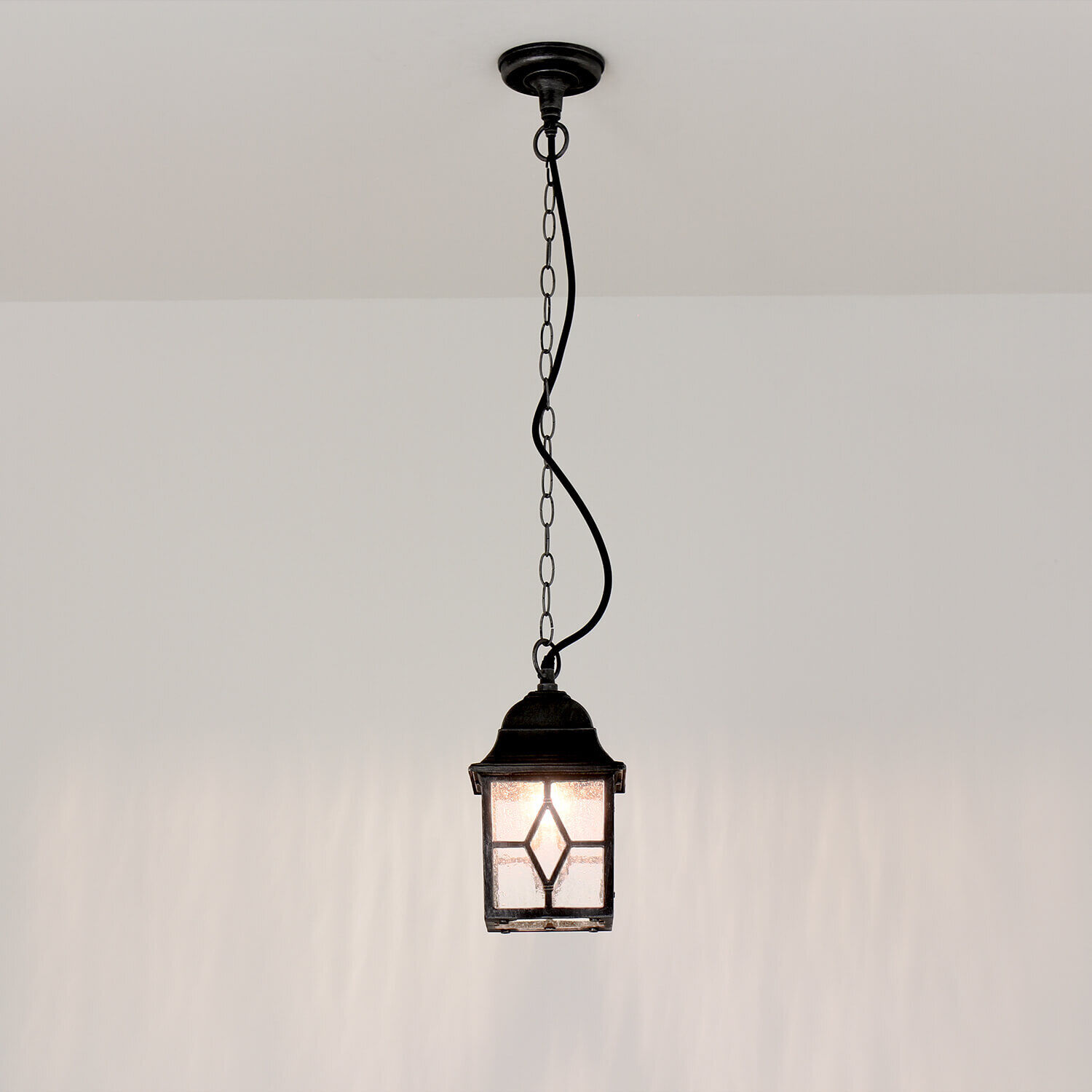 Lampe suspendue classique en argent antique