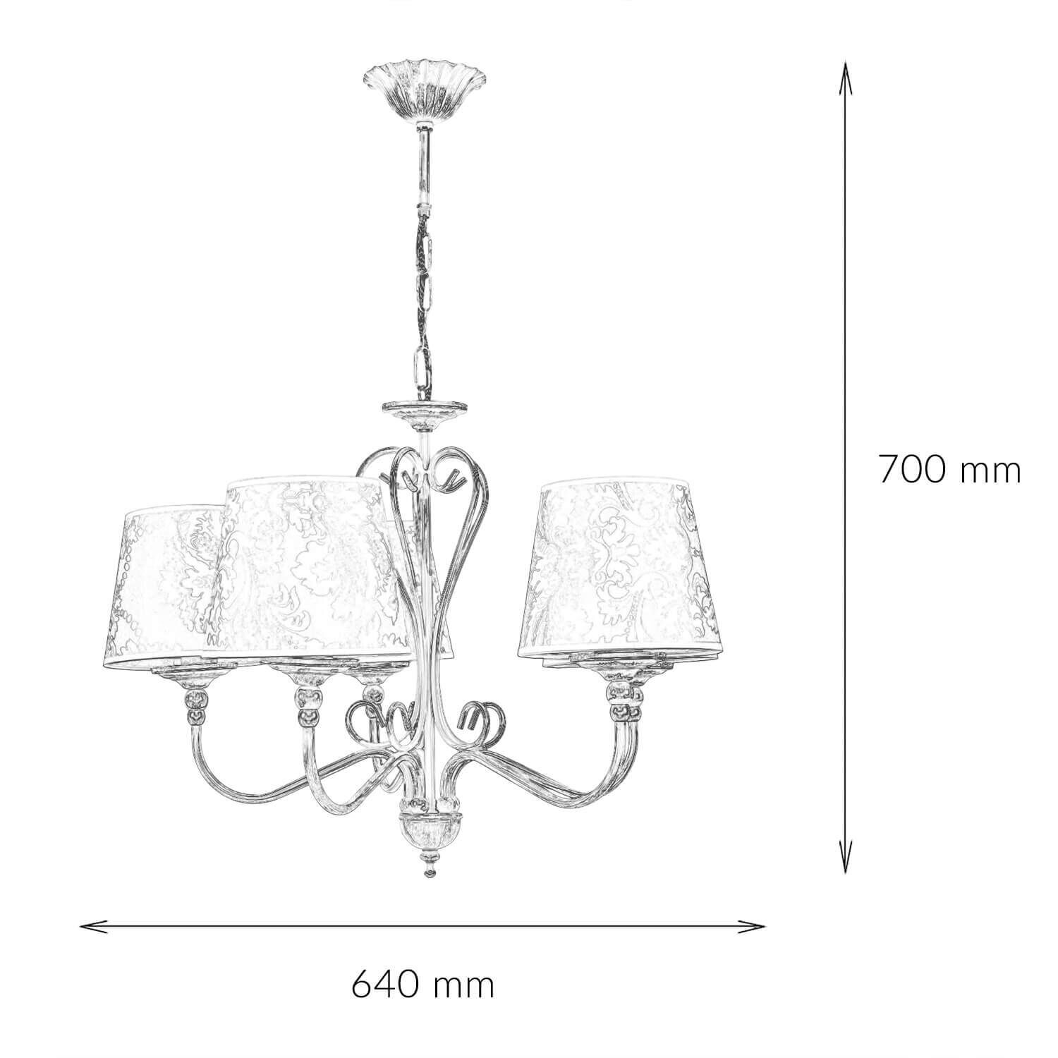 Shabby Kronleuchter in Gold Ecru Ø64cm GANARA Leuchter, Lampe