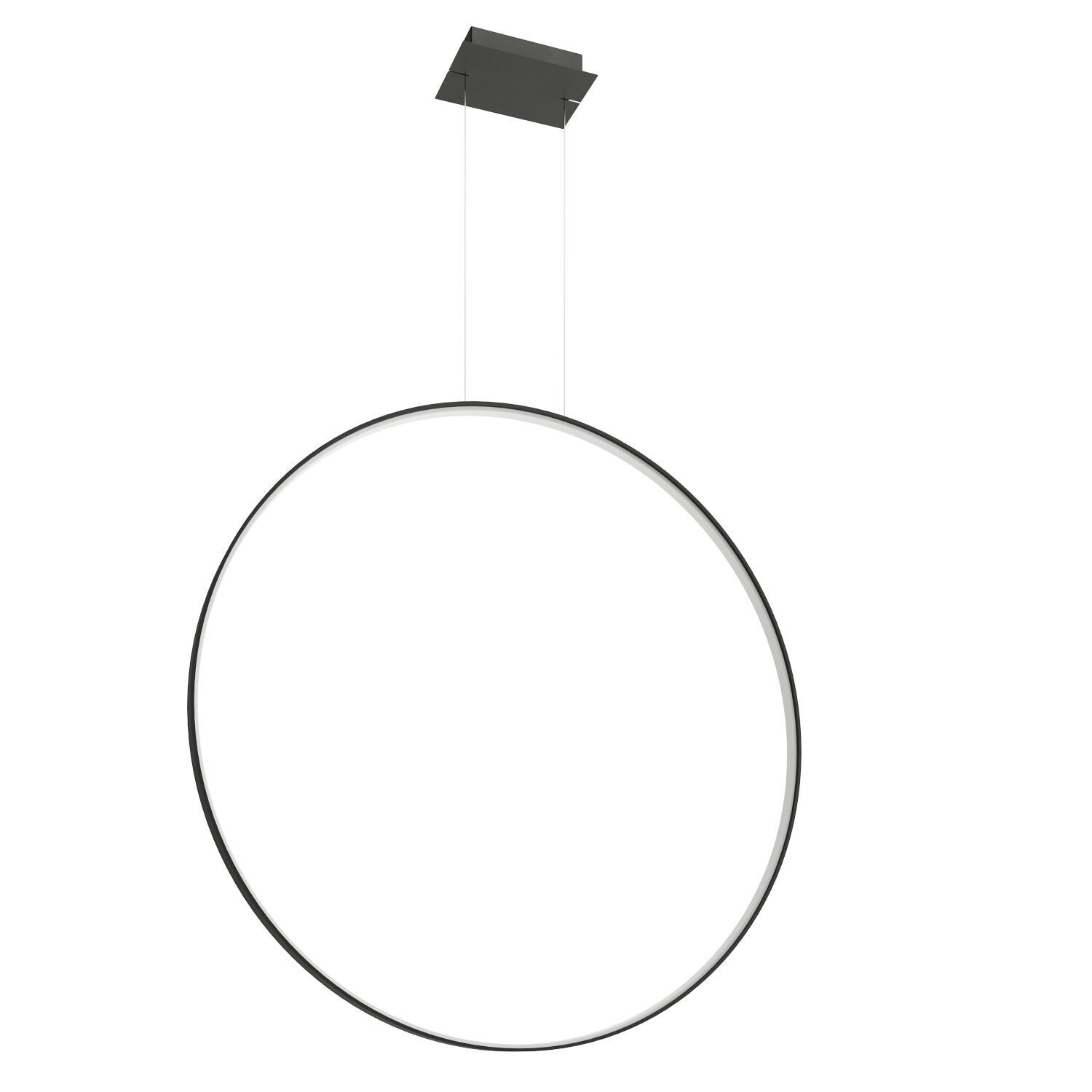 Lampe LED à suspendre Ring Ø 110 cm 3000 K Noir Métal