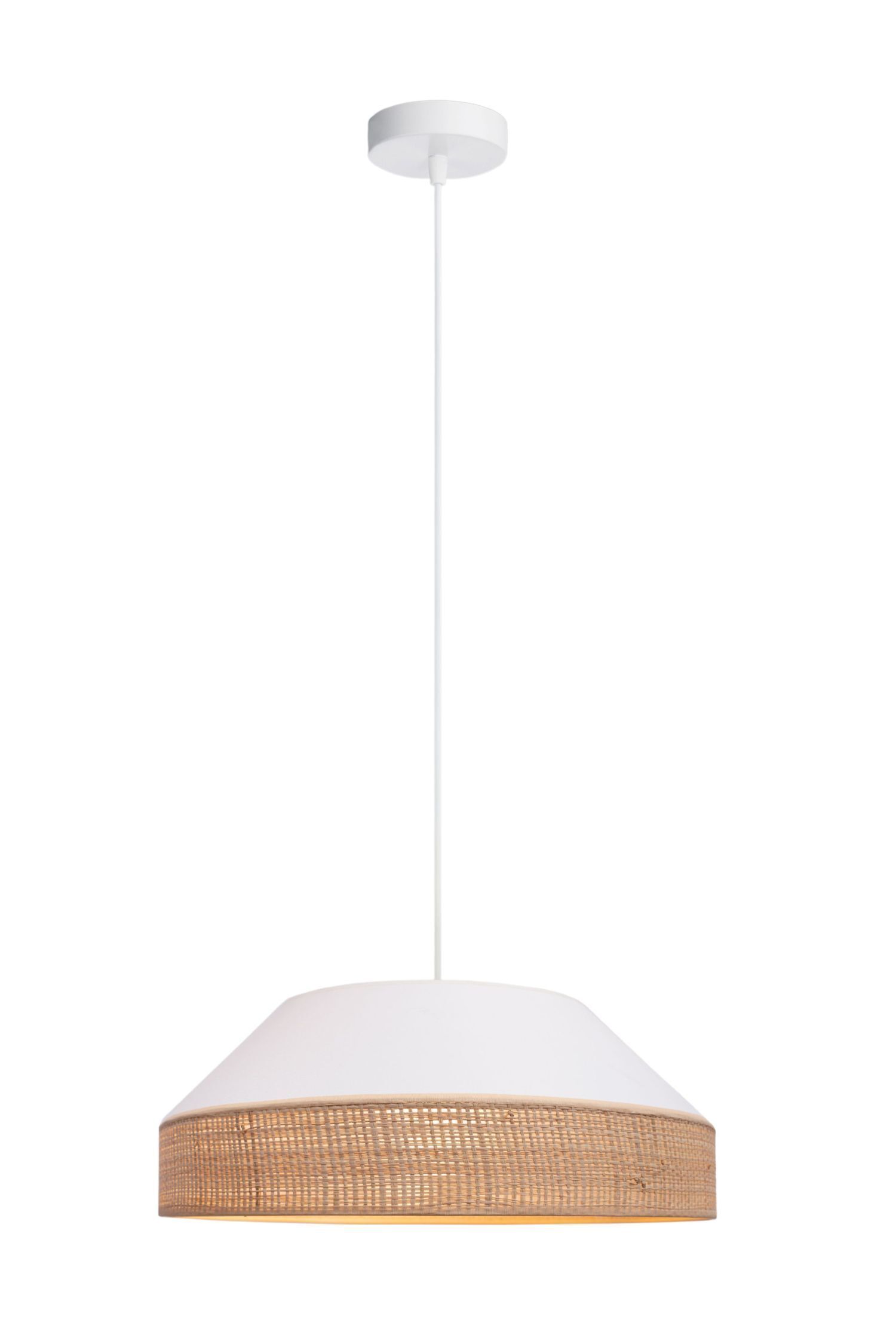Pauvre suspension tissu rotin E27 Ø45 cm confortable
