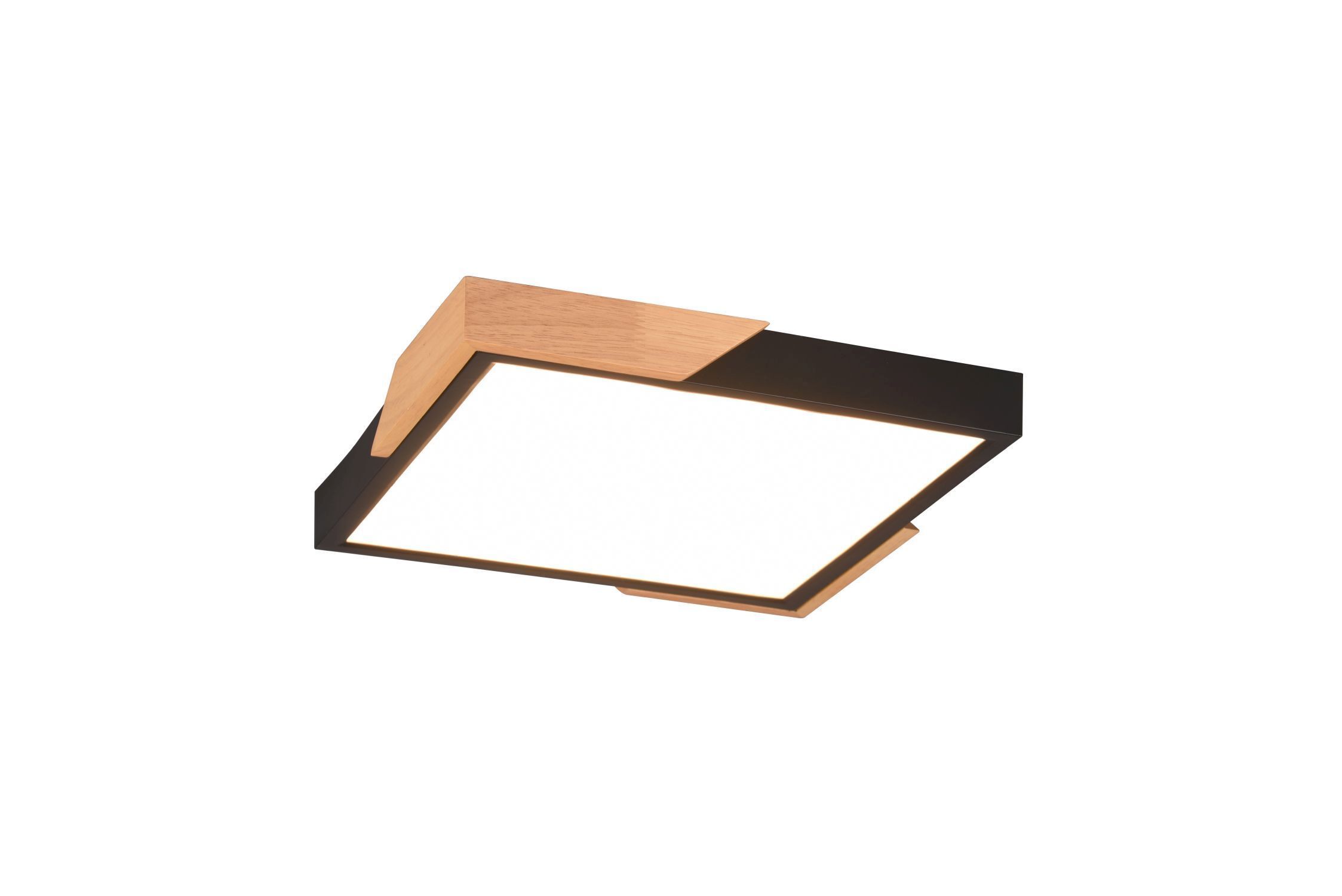 Plafonnier LED Bois 2400 lm L:31,5 cm Noir Naturel