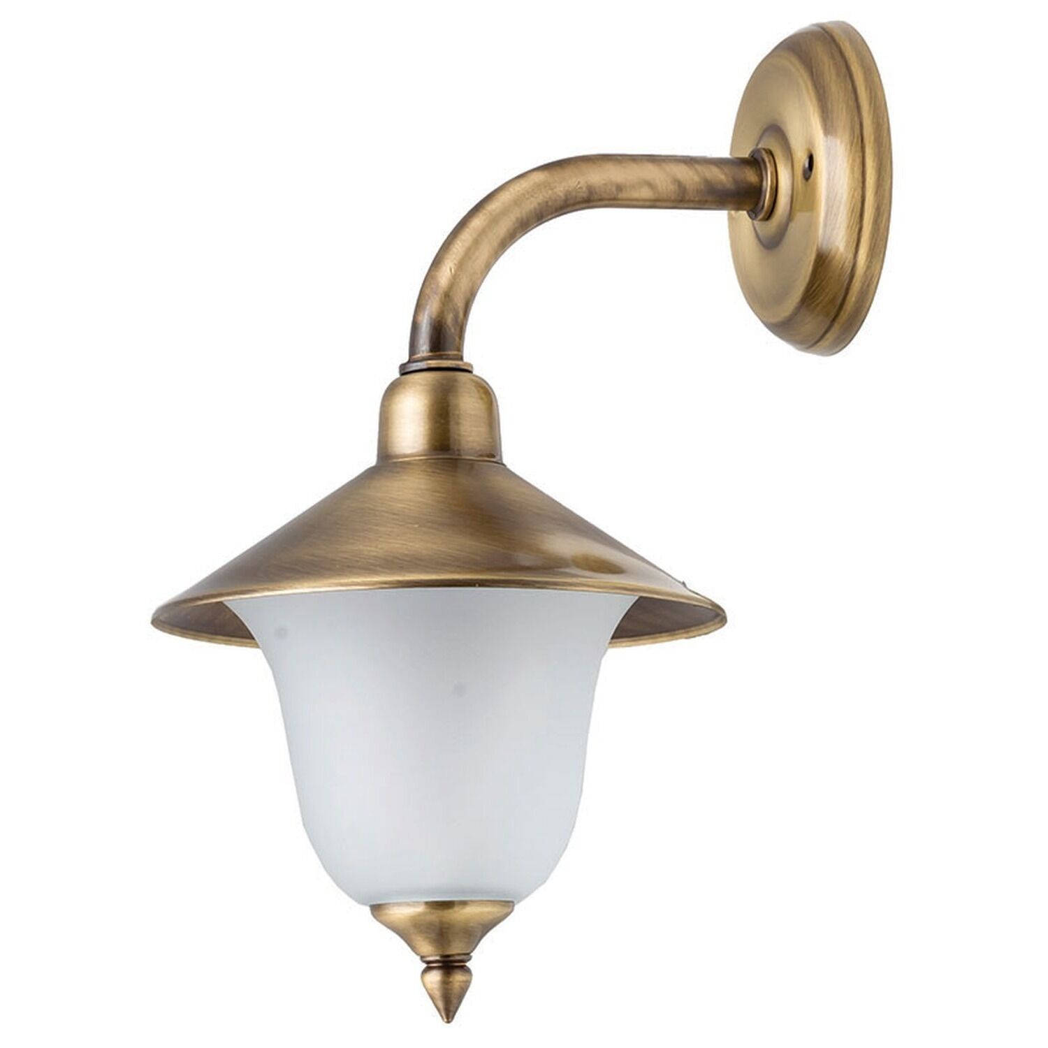 Außenwandlampe, Wandleuchte, Bronze, Gussmetall, Glaskomponente