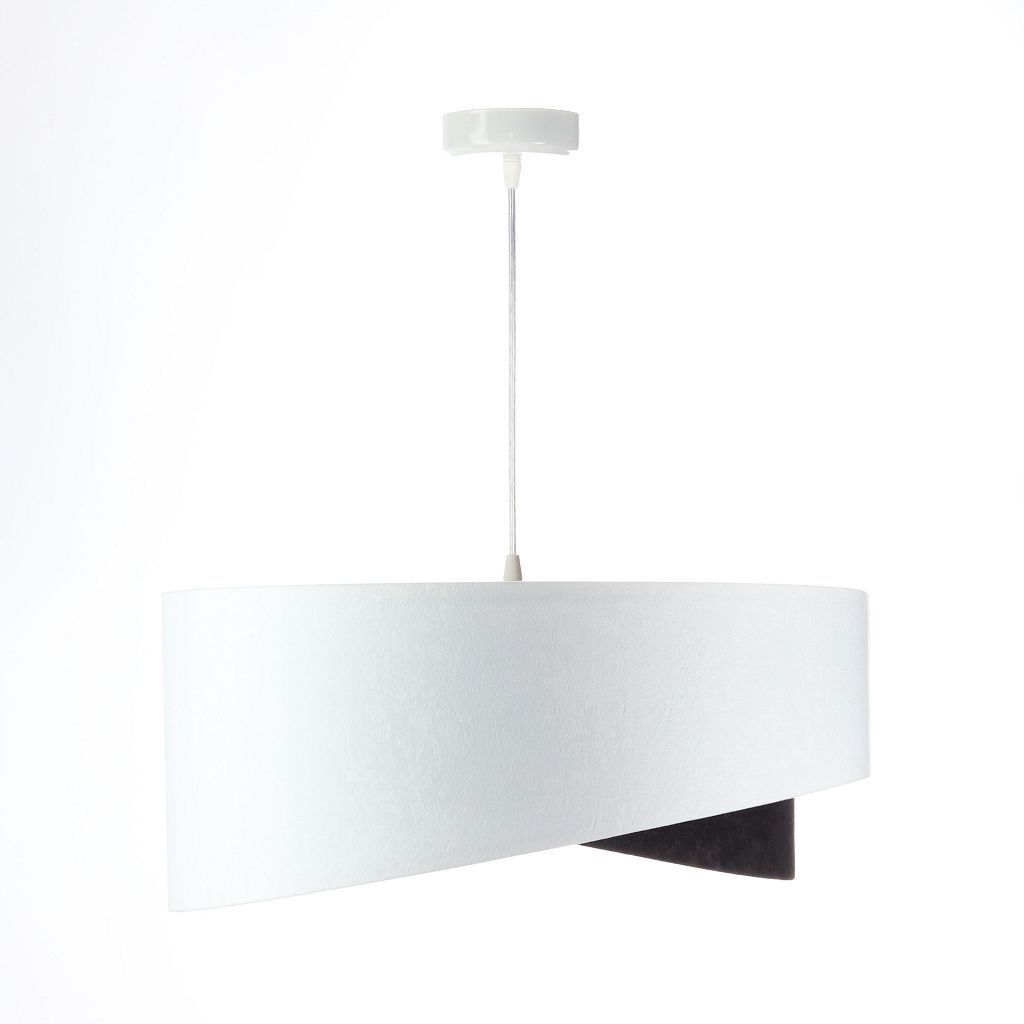Suspension E27 ronde Ø 50 cm tissu blanc noir or Lampe, Gerät, Deckenventilator, Elektrisches Gerät