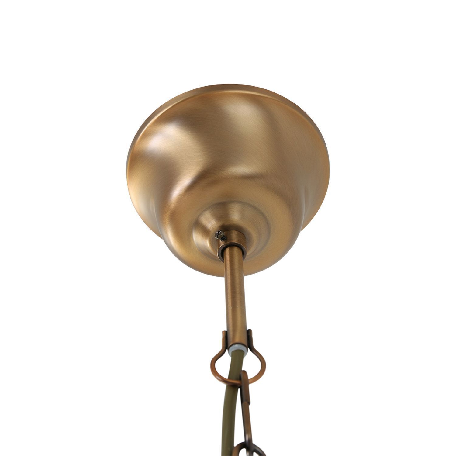 Lampe à suspendre verre métal en bronze L:31 cm E14 stylé