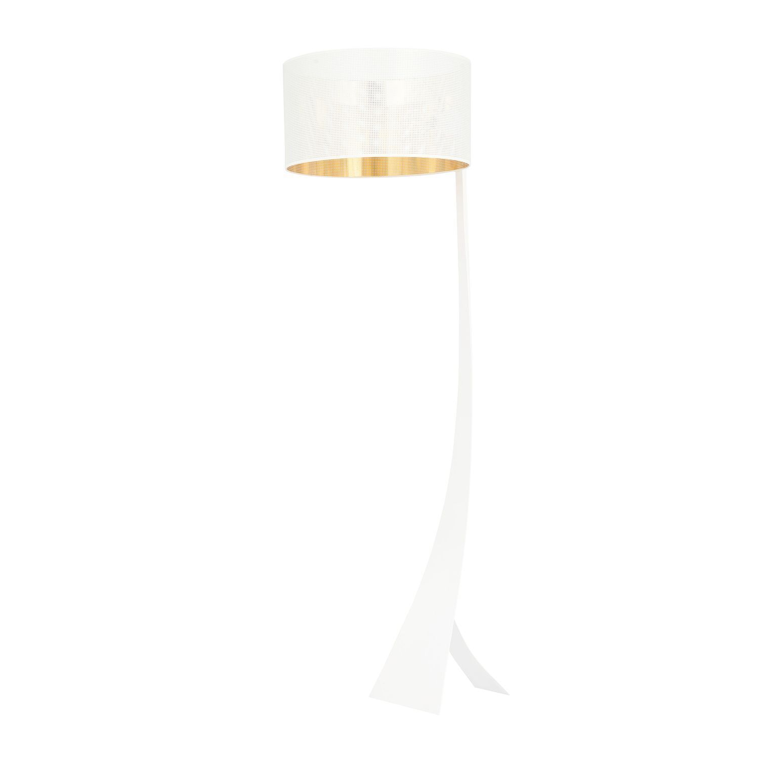 Lampadaire Blanc Or 157 cm métal tissu décoratif pour E27