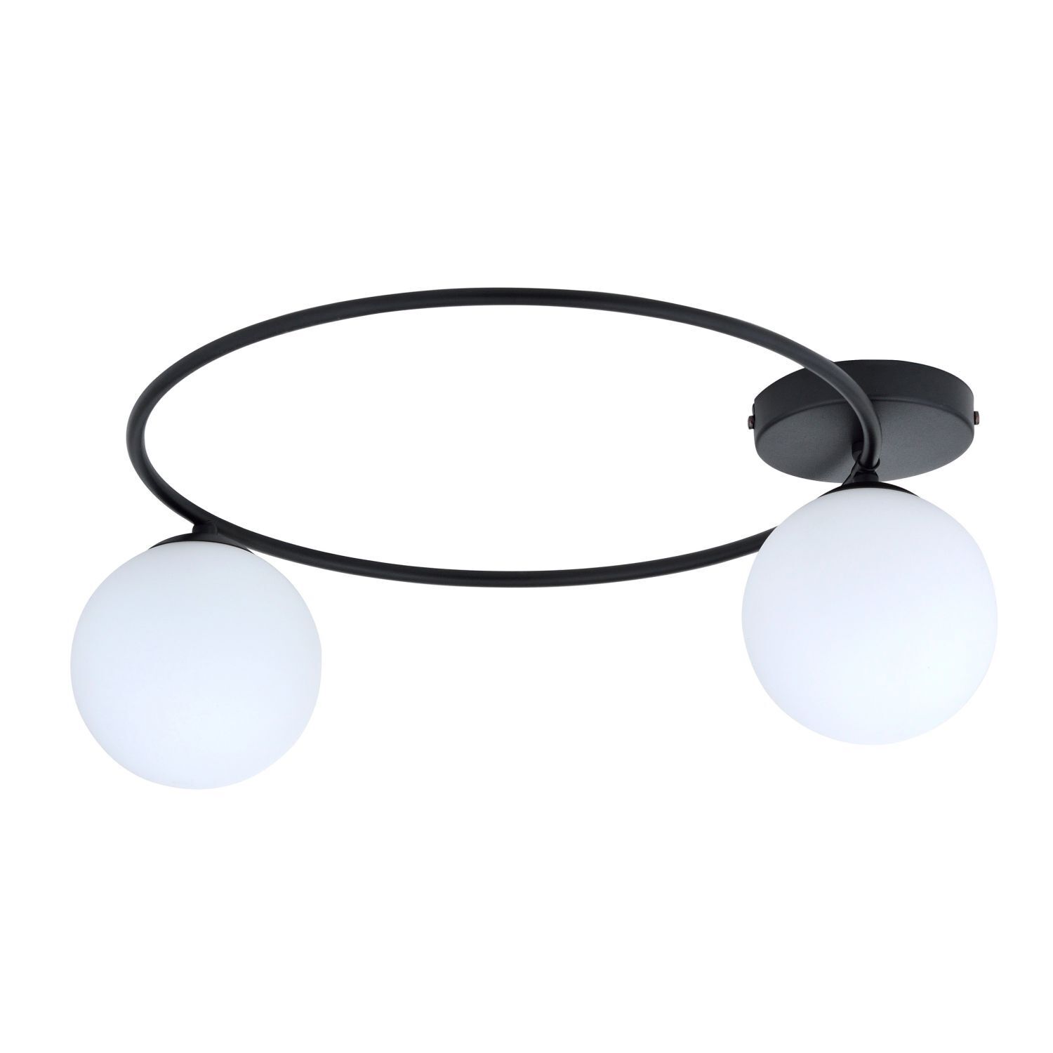 Plafonnier noir blanc E14 Ø 47 cm faible éblouissement