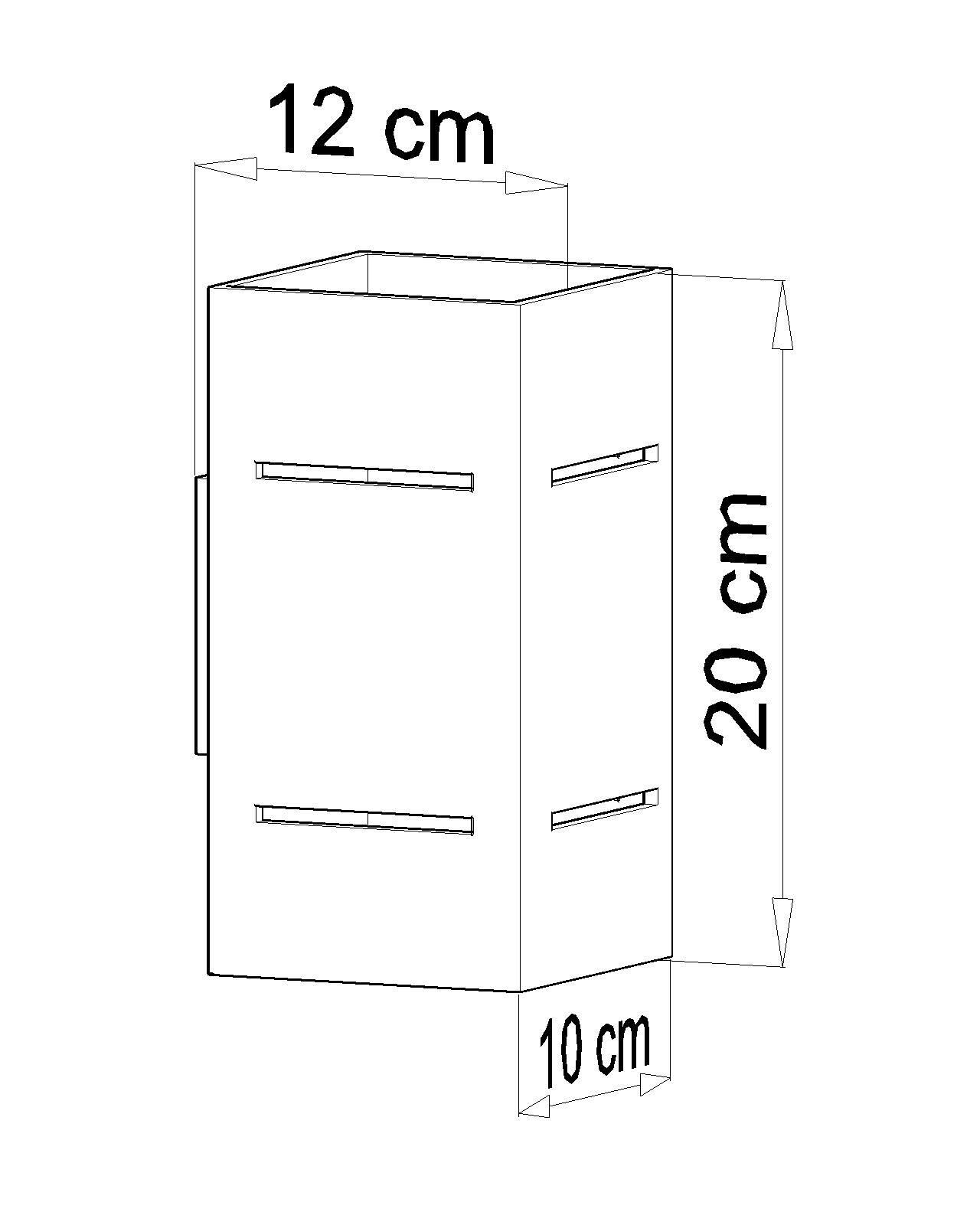 Applique grise aluminium carrée H:20cm Up Down Moderne