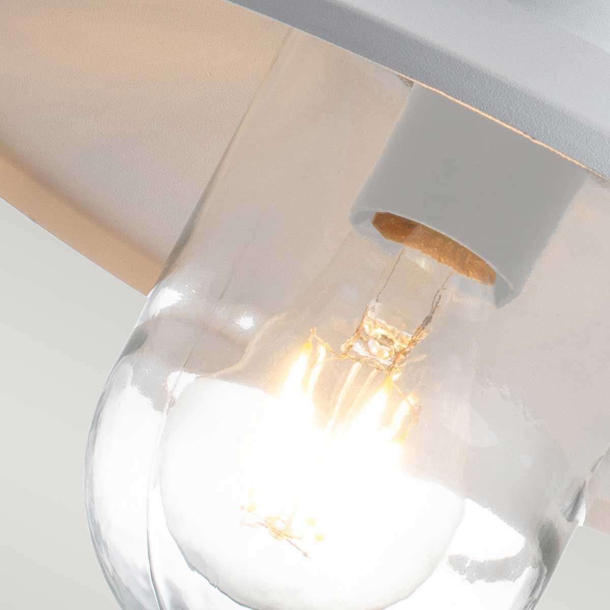 globe light, exposed bulb, pendant lamp, clear glass, wooden accent