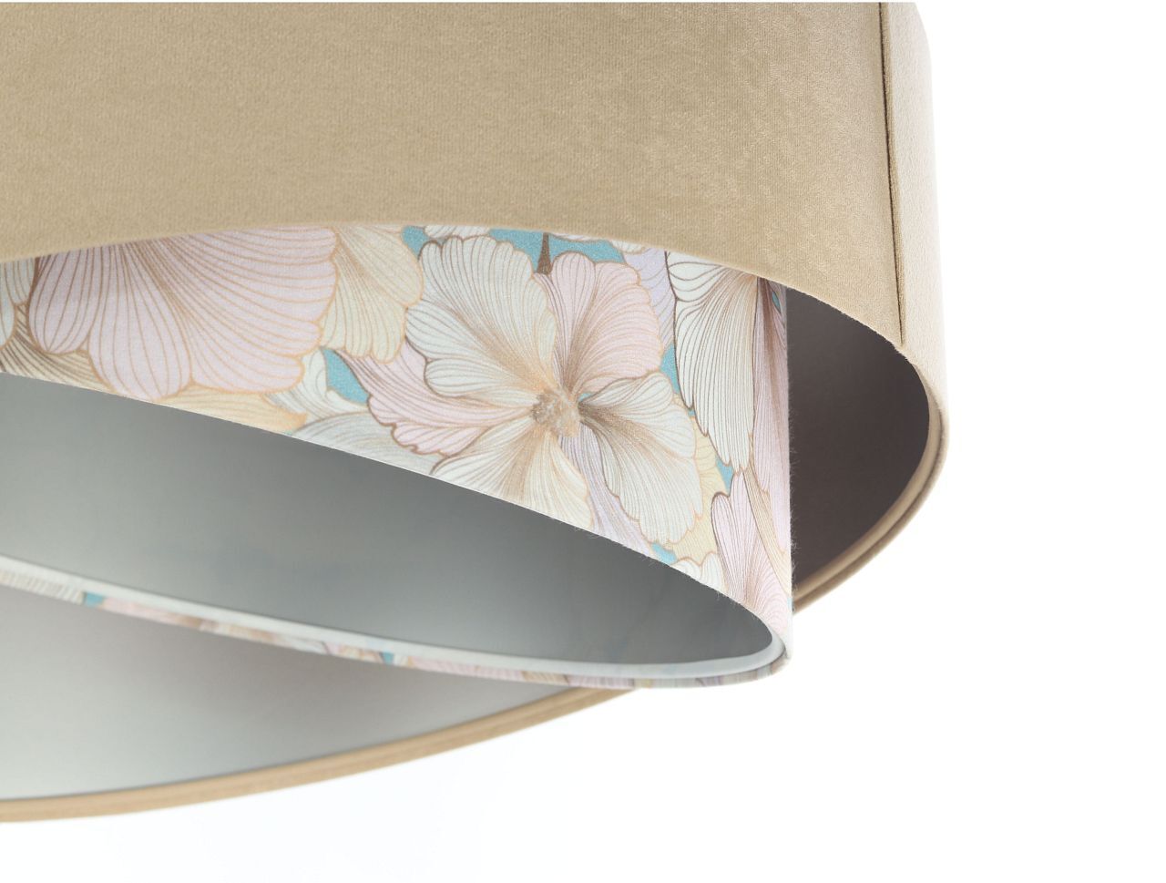 Suspension Tissu Ø 50 cm rond Aspect velours Beige Crème