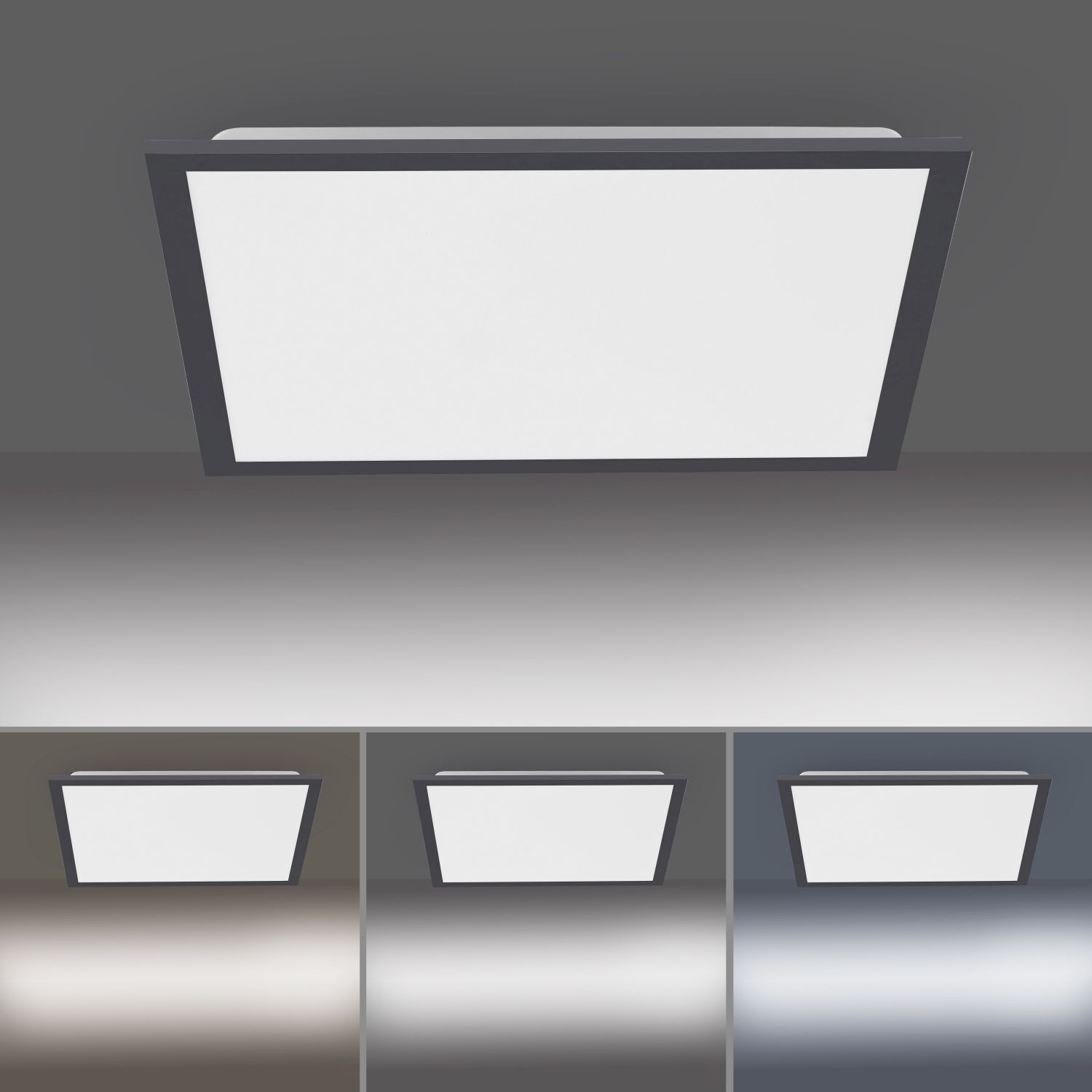 Lampe de plafonnier LED à intensité variable L:44,5 cm Télécommande noire