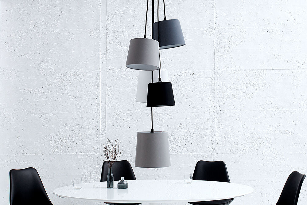 Lampe à suspendre Design moderne stylisé Noir Gris