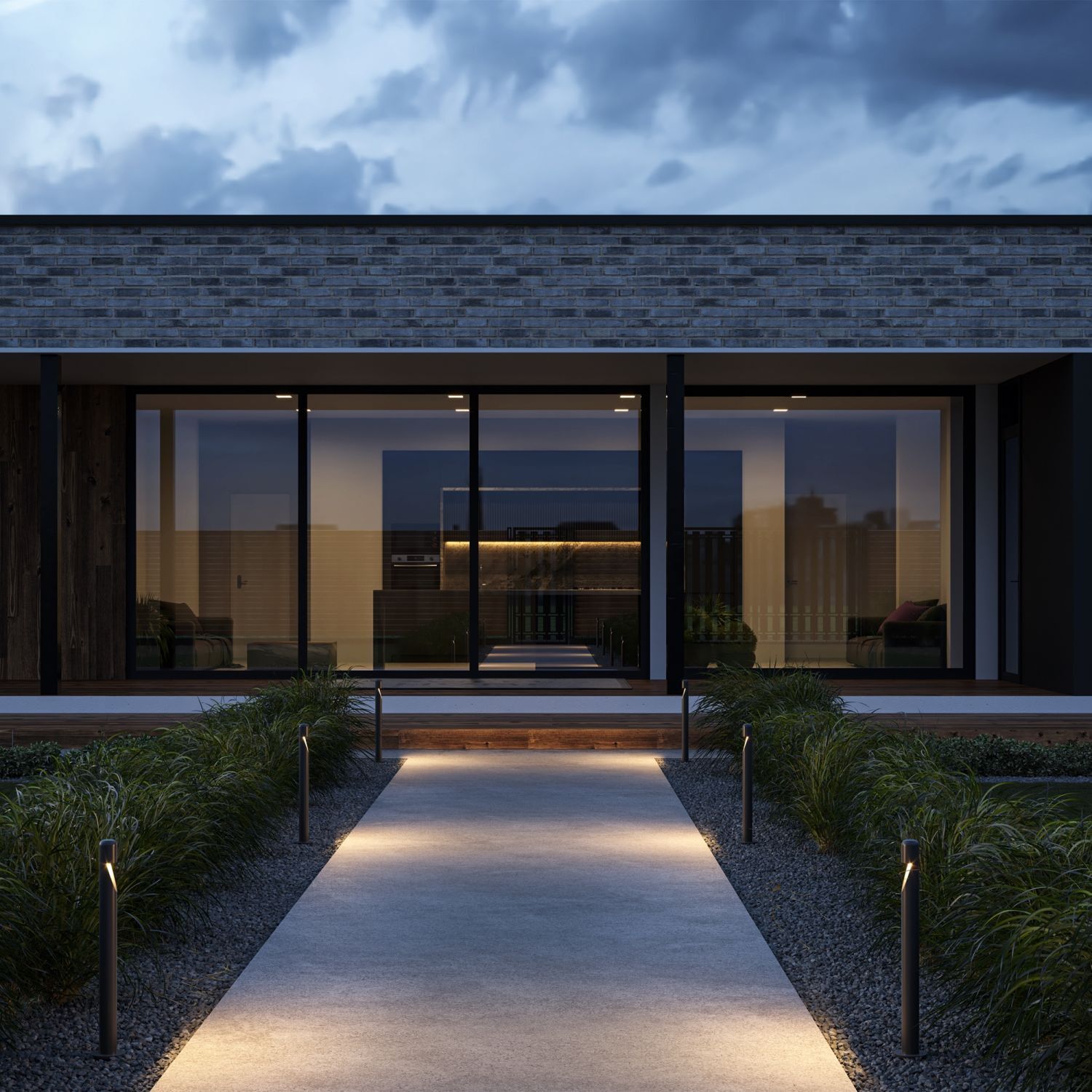 Borne d'éclairage LED métal 60 cm de haut IP65 graphite rond Innenarchitektur, Tür, Bürogebäude, Villa, Gras