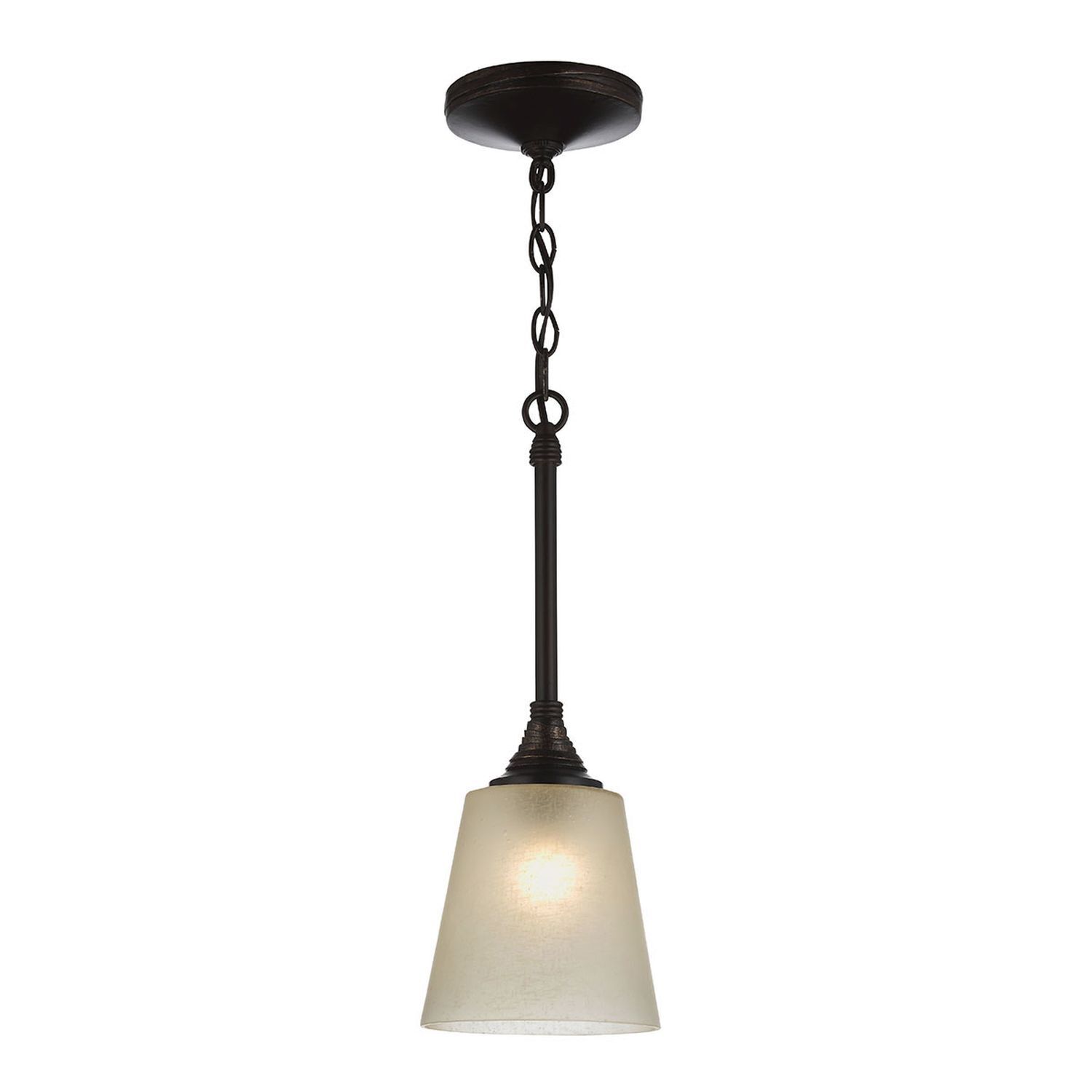Lampe à suspendre Verre Abat-jour Rustique en bronze antique blanc