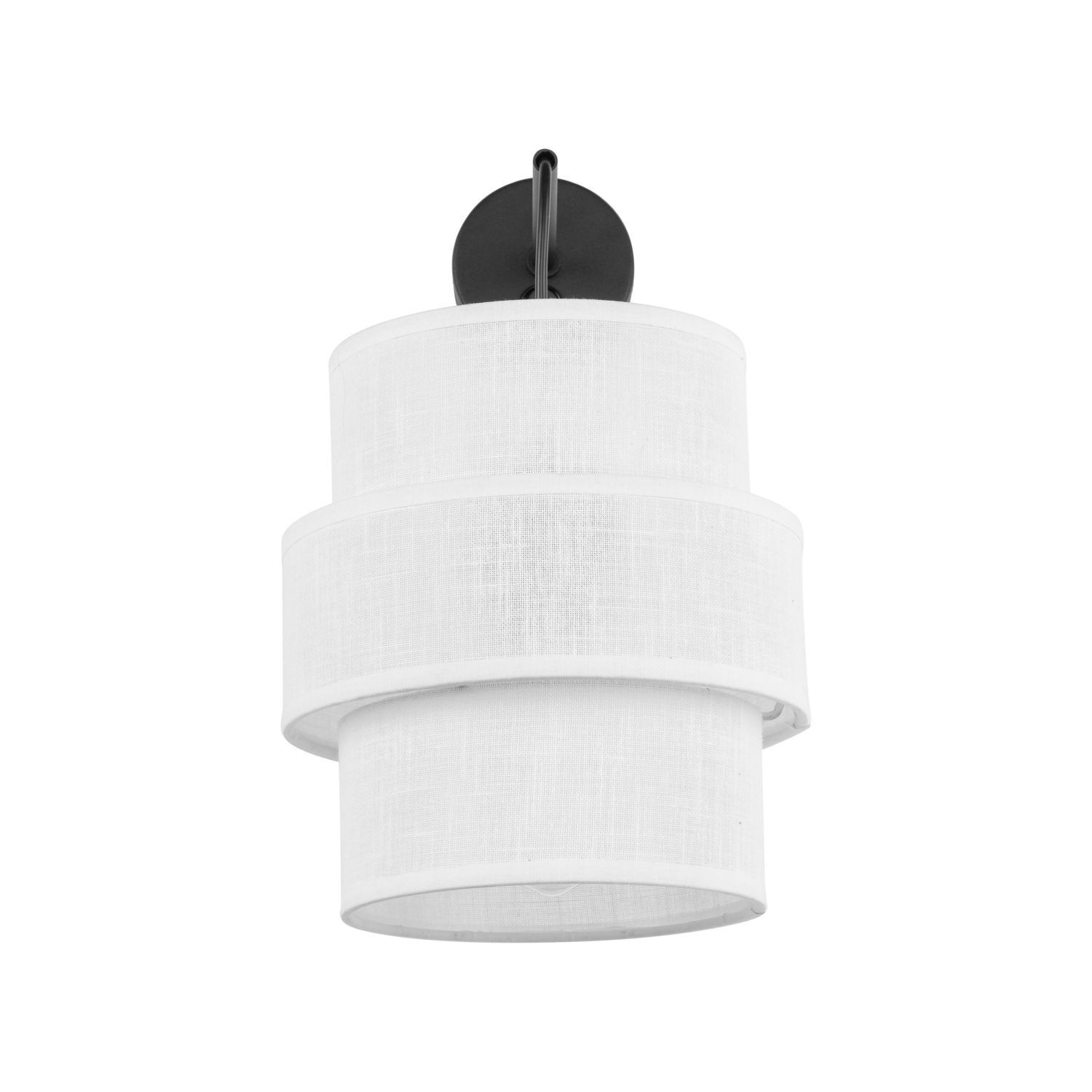 Applique murale avec interrupteur Tissu Métal Blanc Noir E27 GREET Leuchter, Lampe