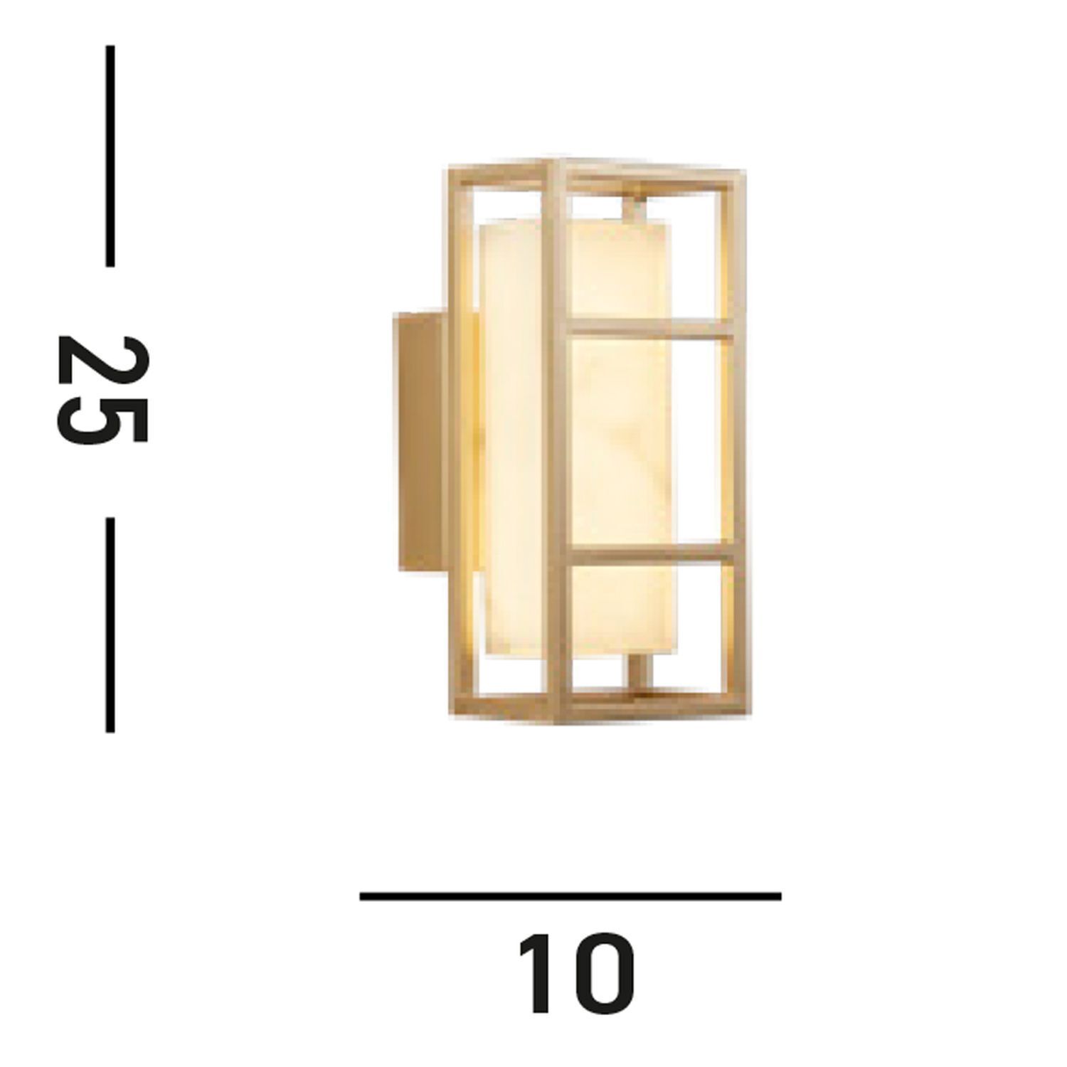 Applique LED Résine Acier IP44 H:25 cm en or blanc