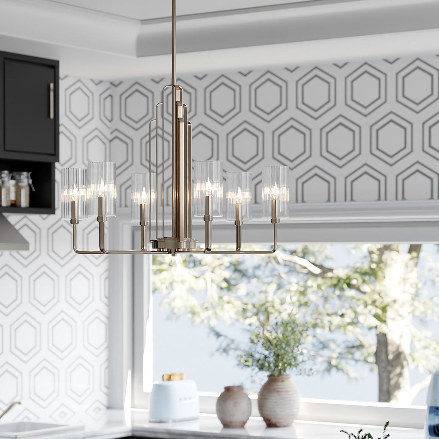 Lustre Art déco métal verre L : 68,6 cm H : max. 169,8 cm Leuchter, Lampe, Drinnen, Innenarchitektur