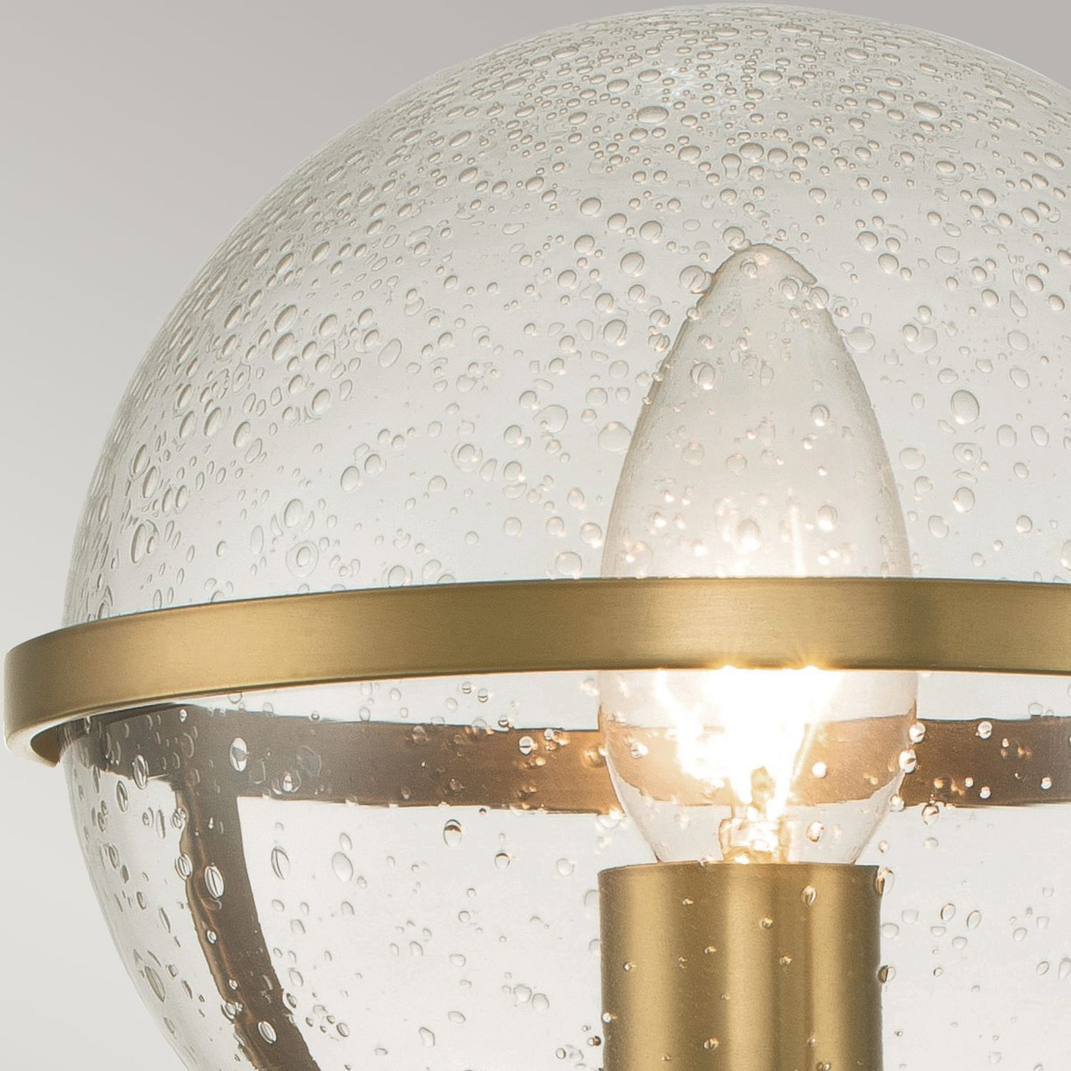 Lampe de salle de bain murale métal verre IP44 H : 40,3 cm en laiton antique