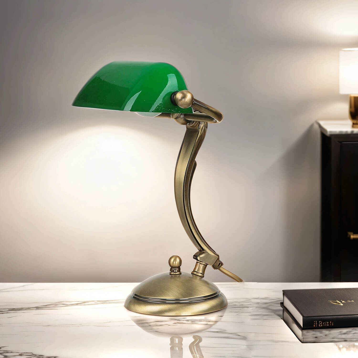 Lampe de banquier premium en laiton