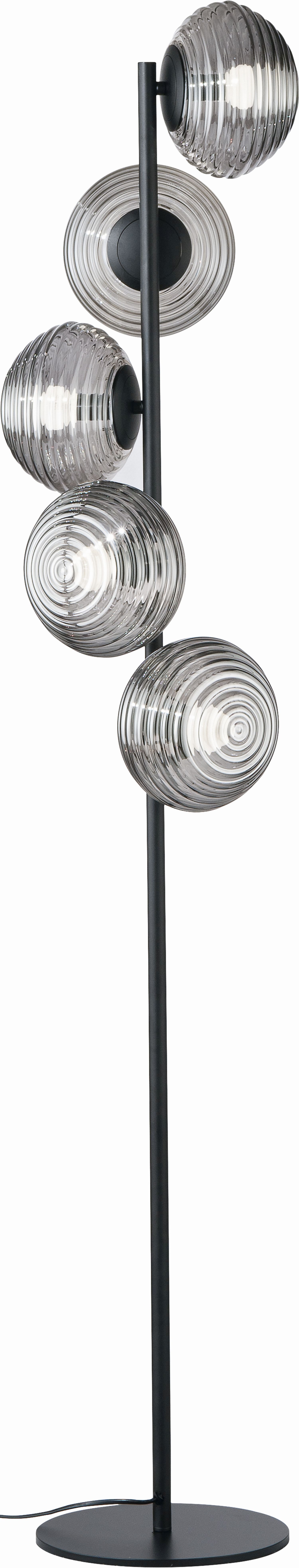 Lampadaire décoratif verre fumé 5 flammes E27 160 cm