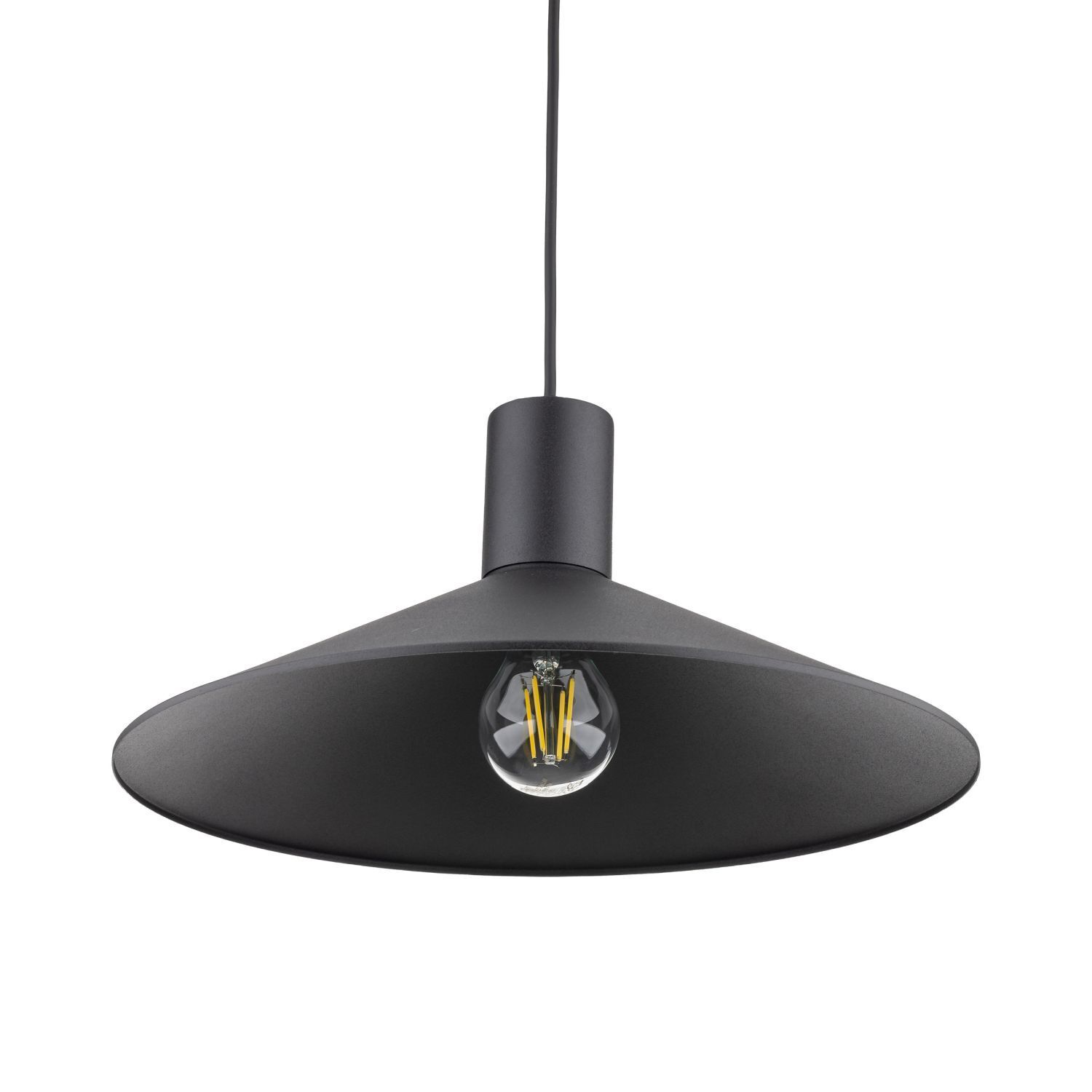 Lampe à suspendre ronde Ø 36 cm Noir Métal E27 Design rétro