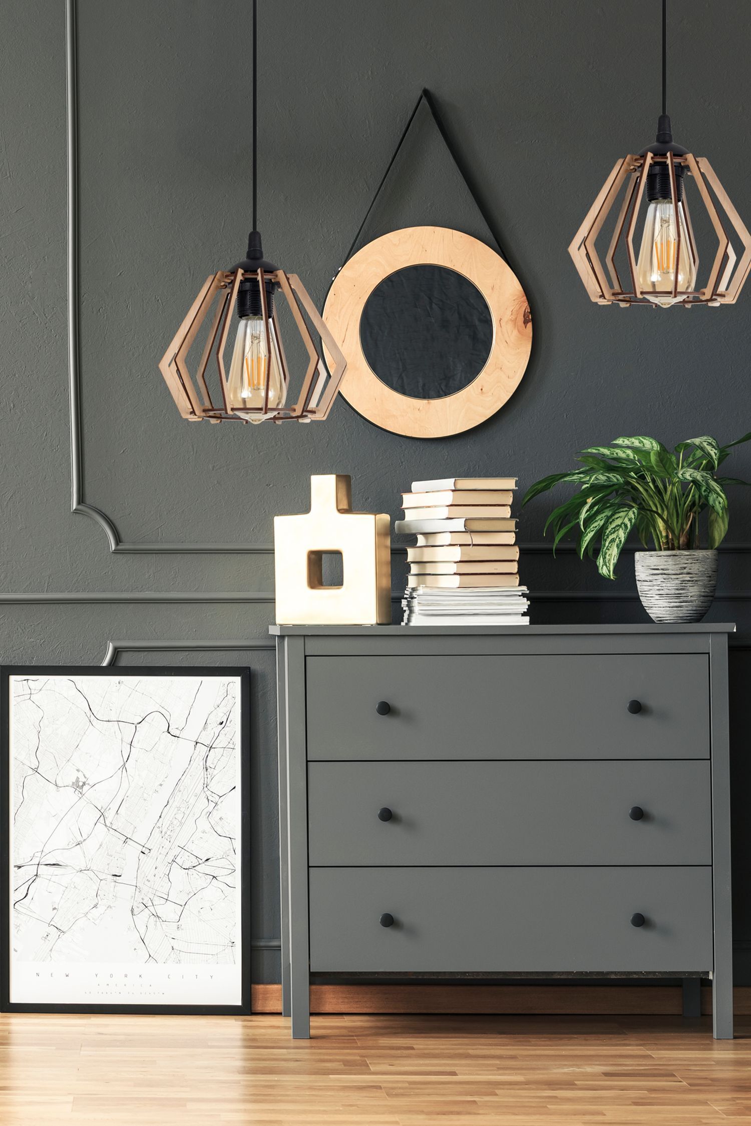 Wandlampe, Holz, Kühler Lampenschirm, Wohnzimmerdekoration, Deko-Objekt