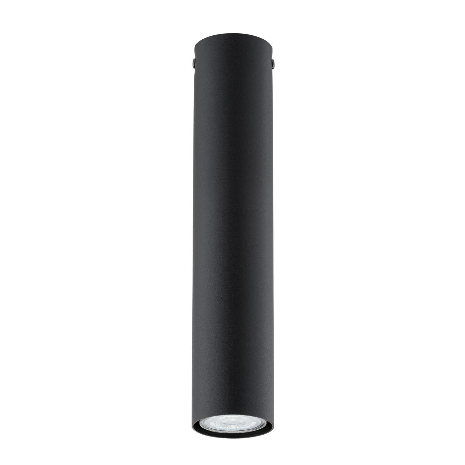 Plafonnier Noir Ø 6 cm H : 30 cm Métal GU10 Apparent