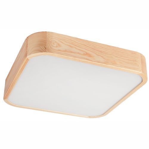 Lampe de plafonnier naturelle pin verre L:45 cm E27 4-flmg