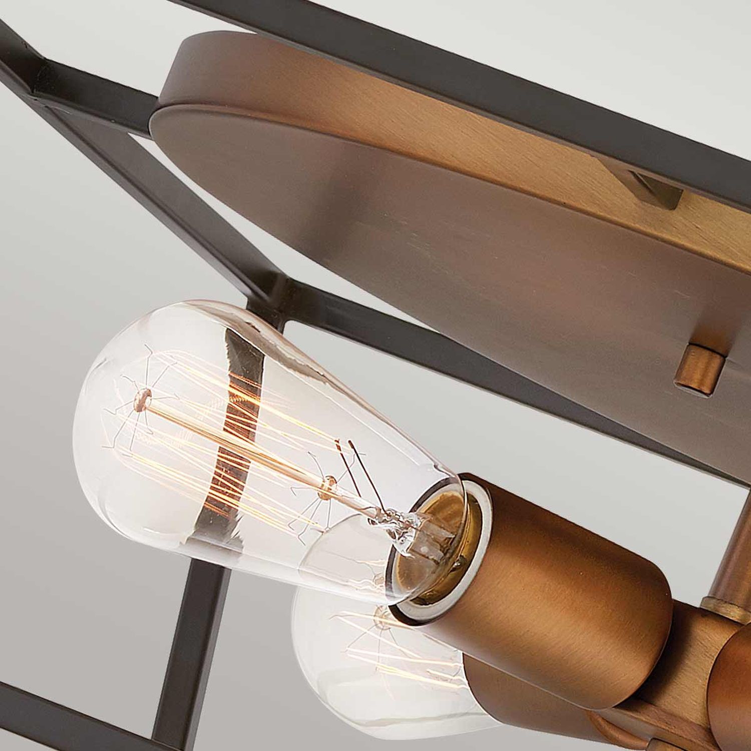 Lampe de plafonnier en métal L : 45,7 cm en laiton bronze E27