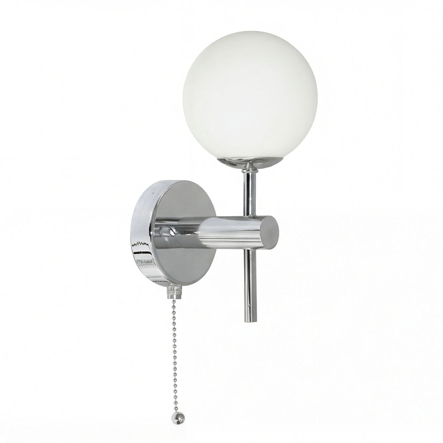 Wandleuchte, Chrom, Glaskugel, Metall, Lampe