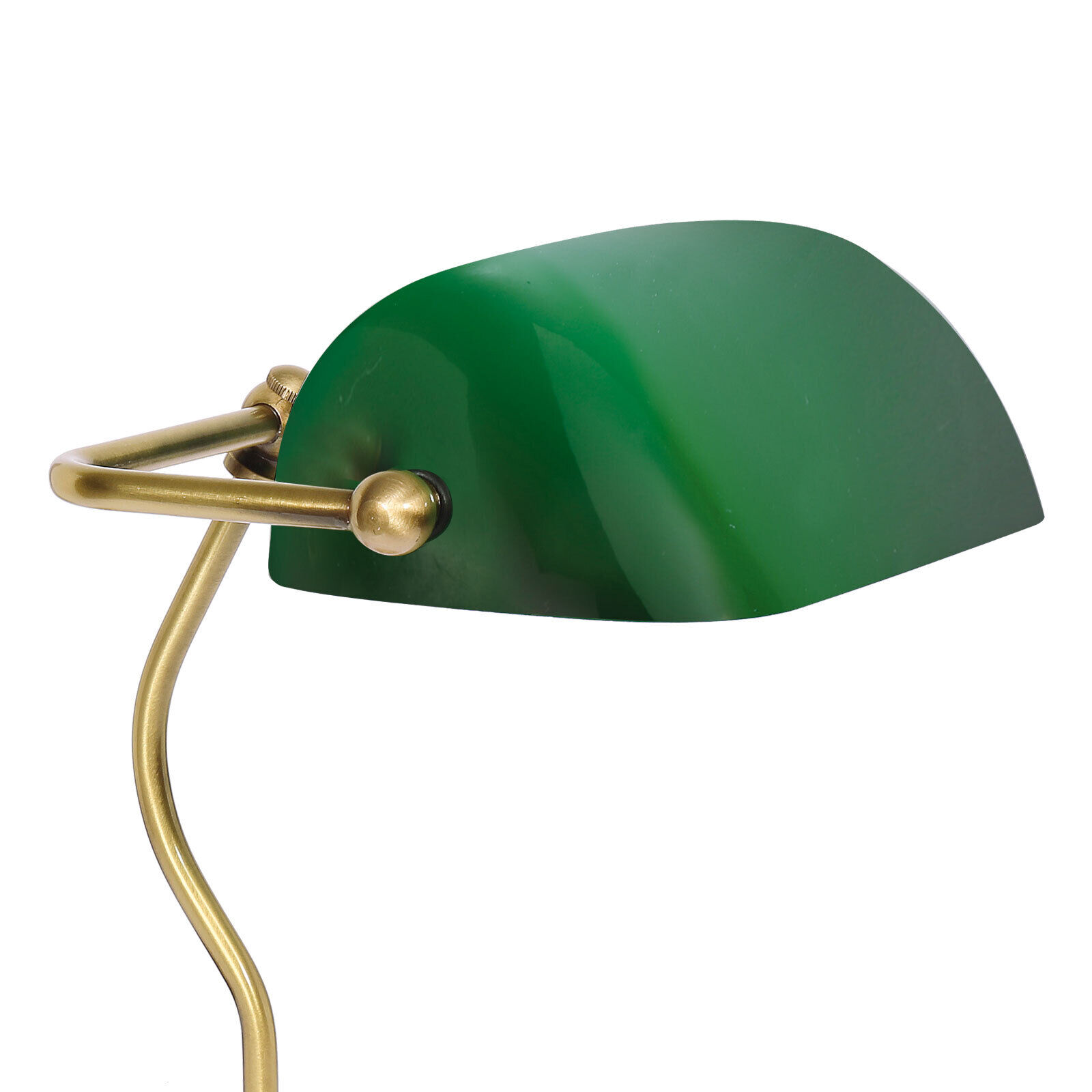 Lampe de banquier en bronze vert clair E27 29 cm verre laiton