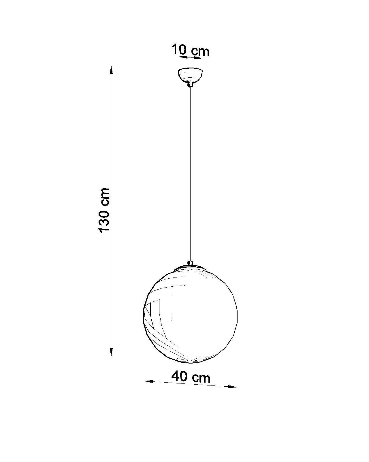 Lampe à suspendre verre Abat-jour sphérique Ø 40 cm blanc or E27