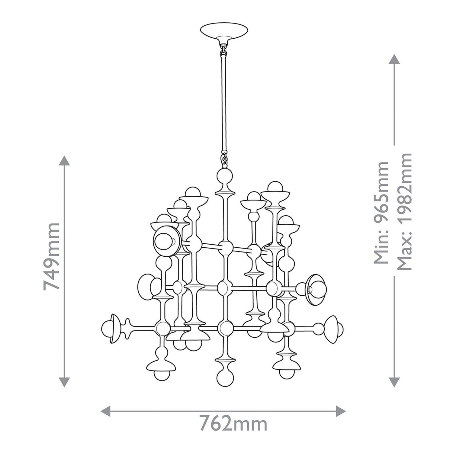 Kronleuchter, Goldton, Kerzenhalter, Deckenleuchte, Geometrisches Design