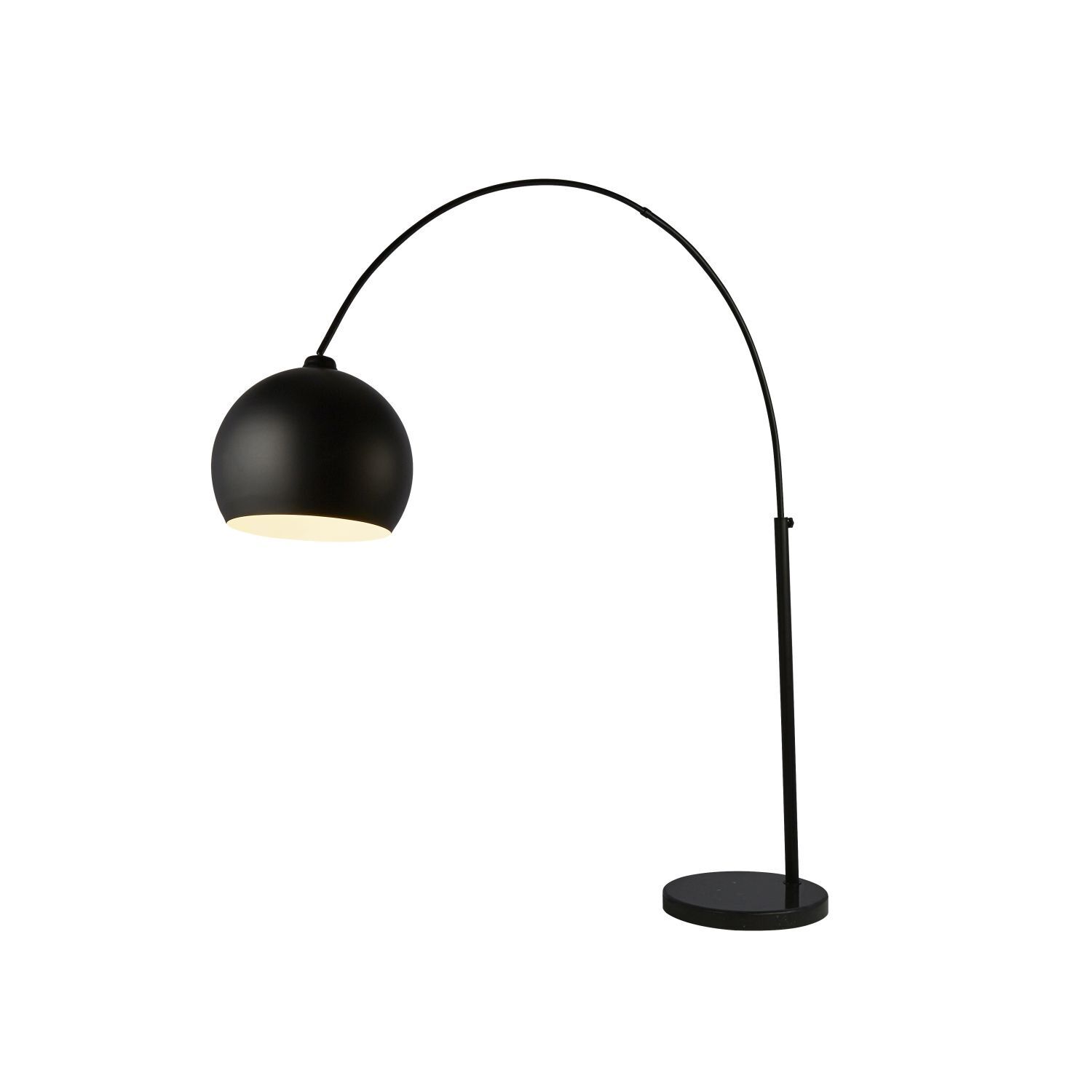 Luminaire en arc noir ajustable 203 cm de haut Métal Marbre