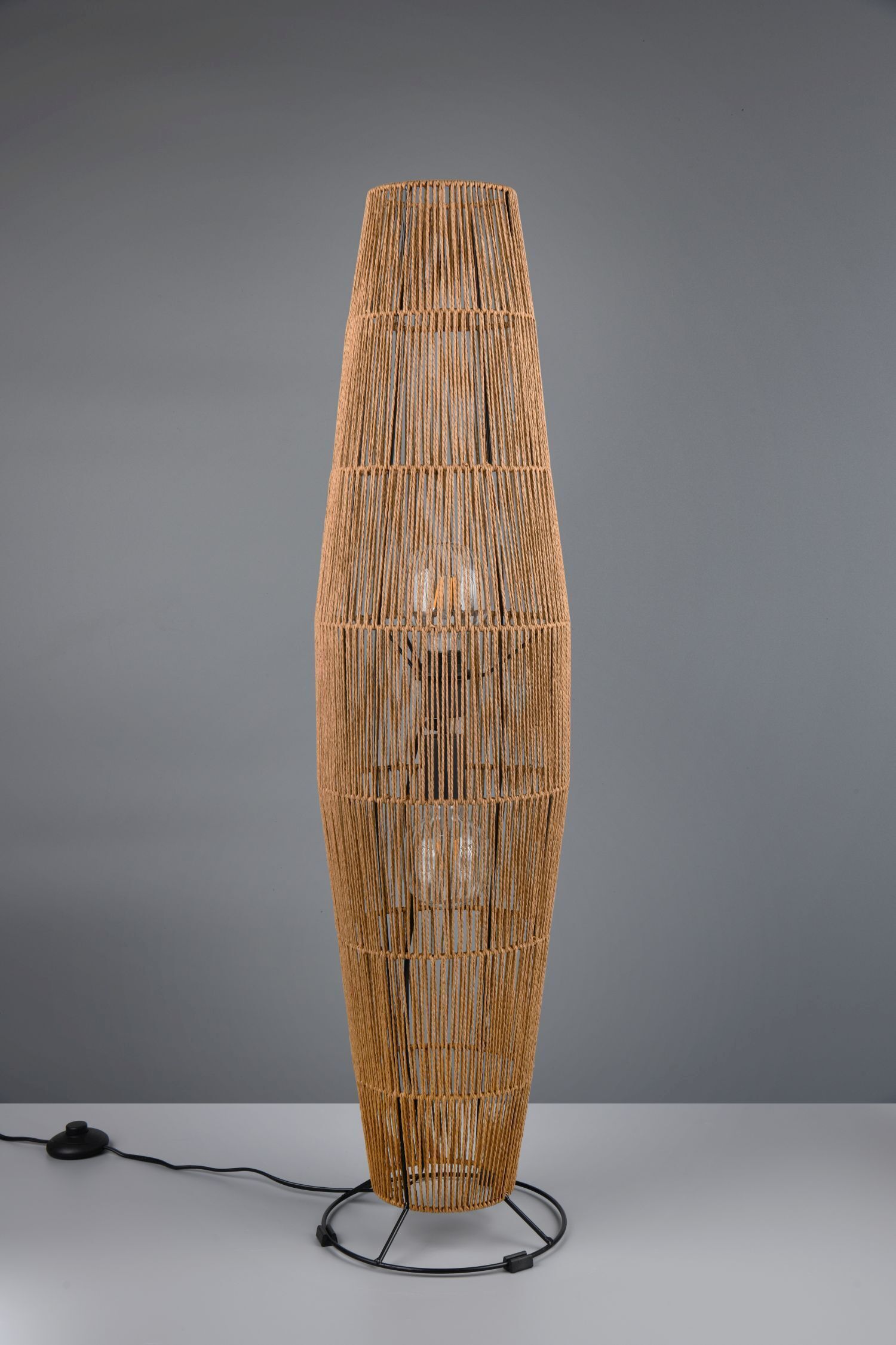 Lampadaire Papier Métal Noir Marron E27 103 cm Lampe