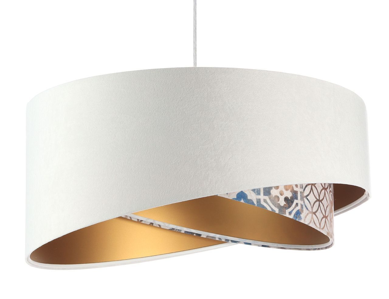 Lampe à suspendre ronde D : 50 cm E27 Tissu aspect velours KARIM