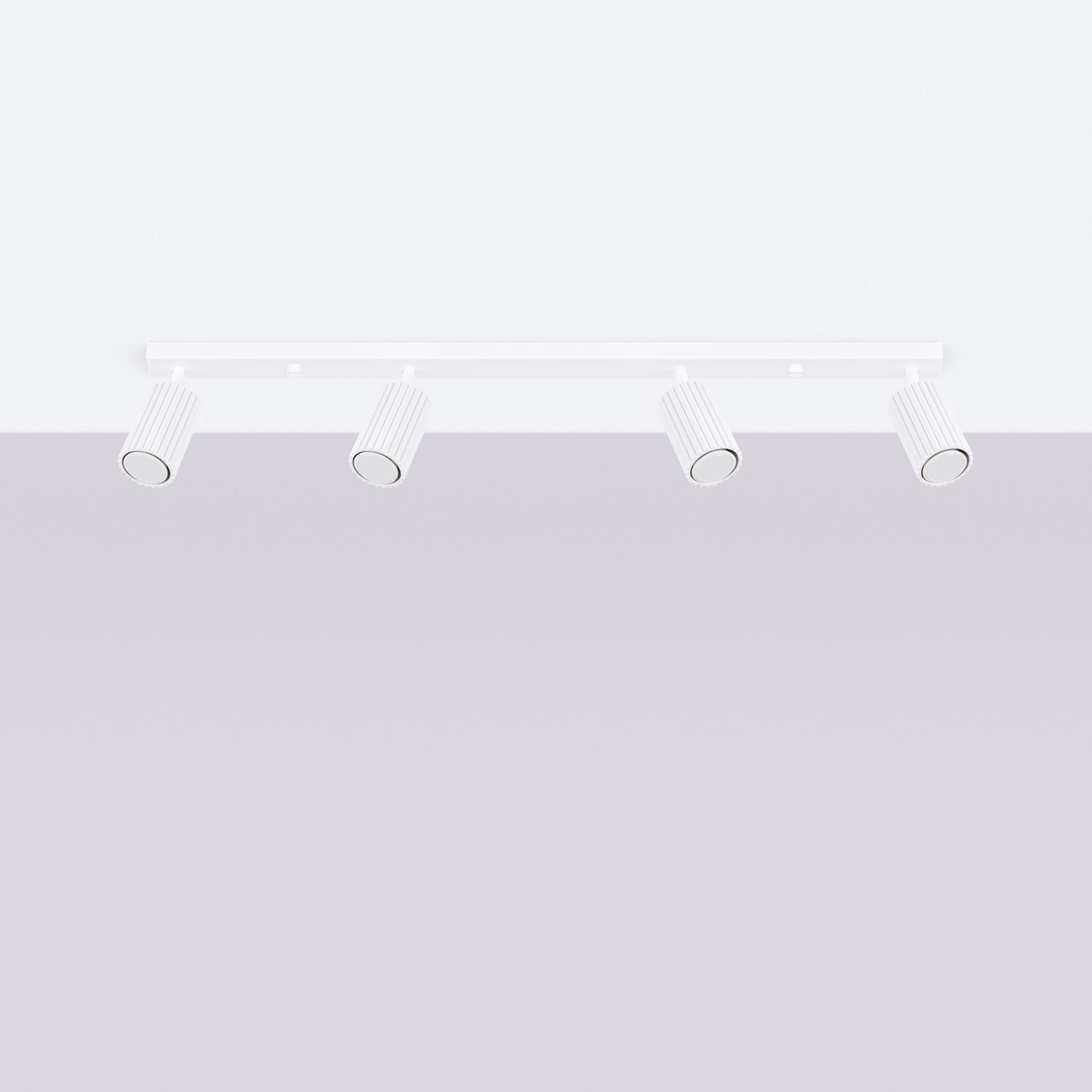 Projecteur de plafond blanc 4-flamme GU10 81 cm long orientable