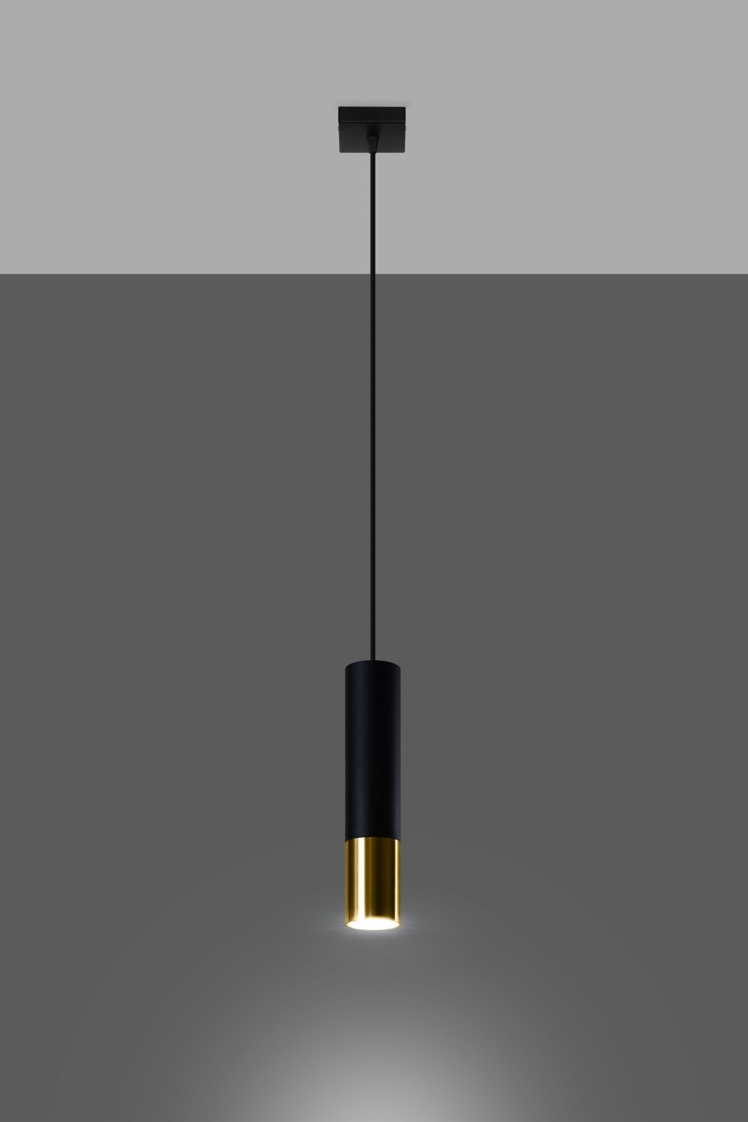 Lampe à suspendre noir or Ø 6 cm étroit GU10 métal