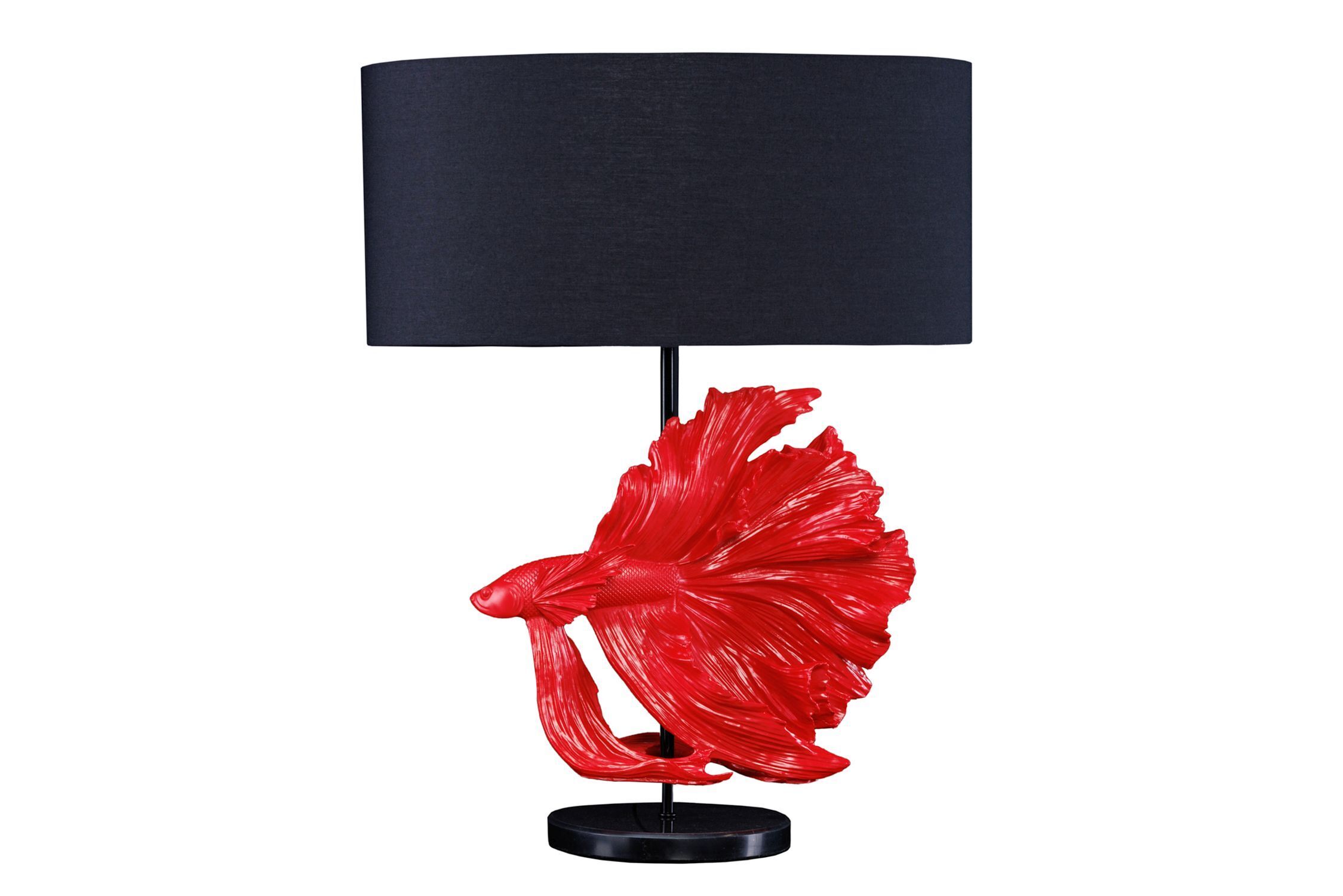 Lampe de table Marbre Tissu Rouge Noir 64 cm confortable