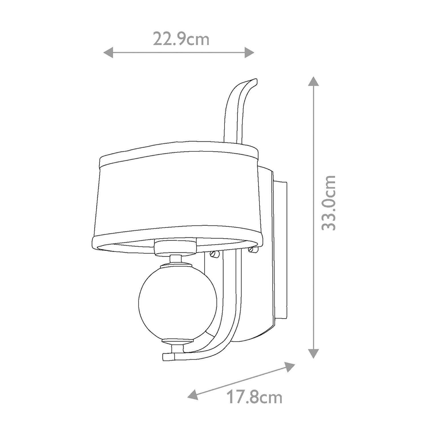 Applique avec LED G9 en laiton crème Abat-jour en tissu