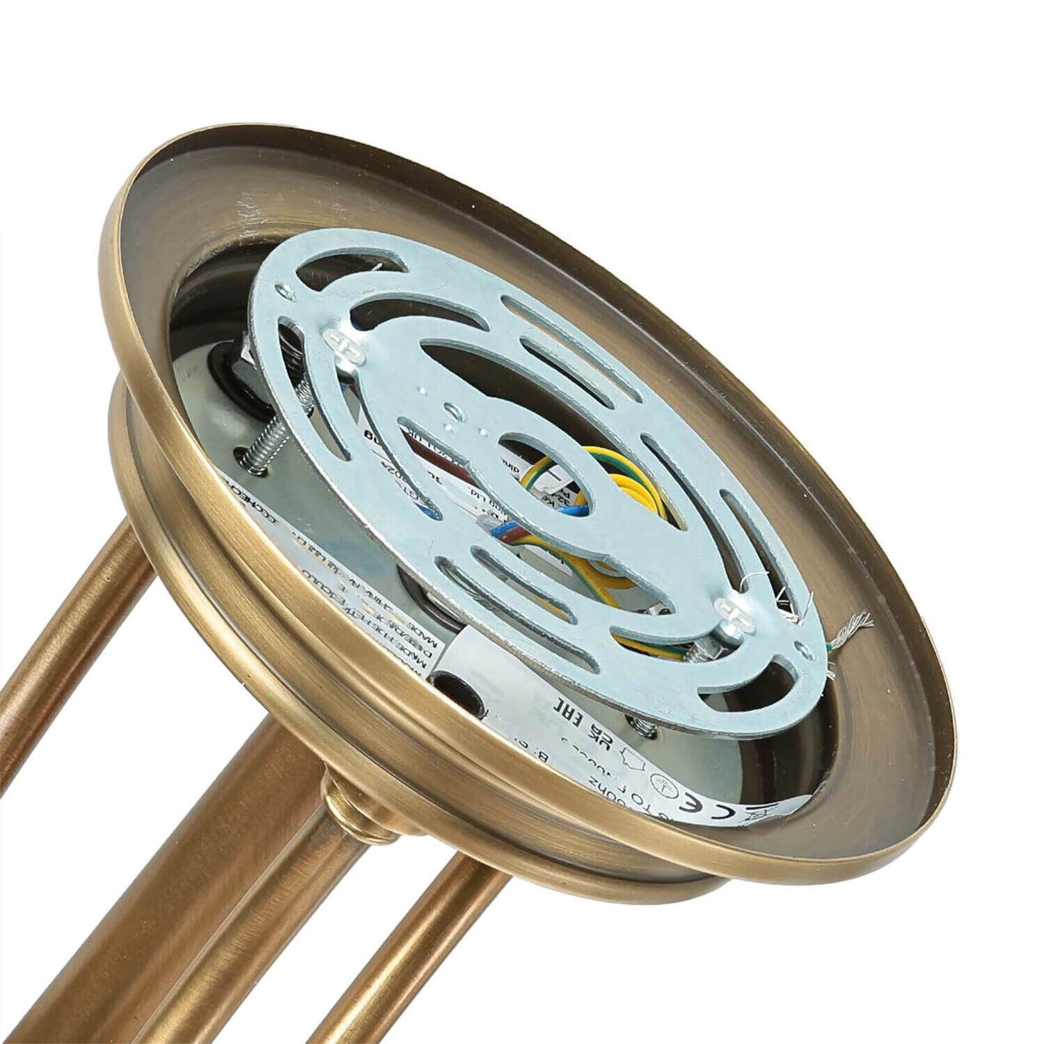 Deckenleuchte ASPERO Messing Creme 4xE27 Lampe Drinnen, Maschine, Rad