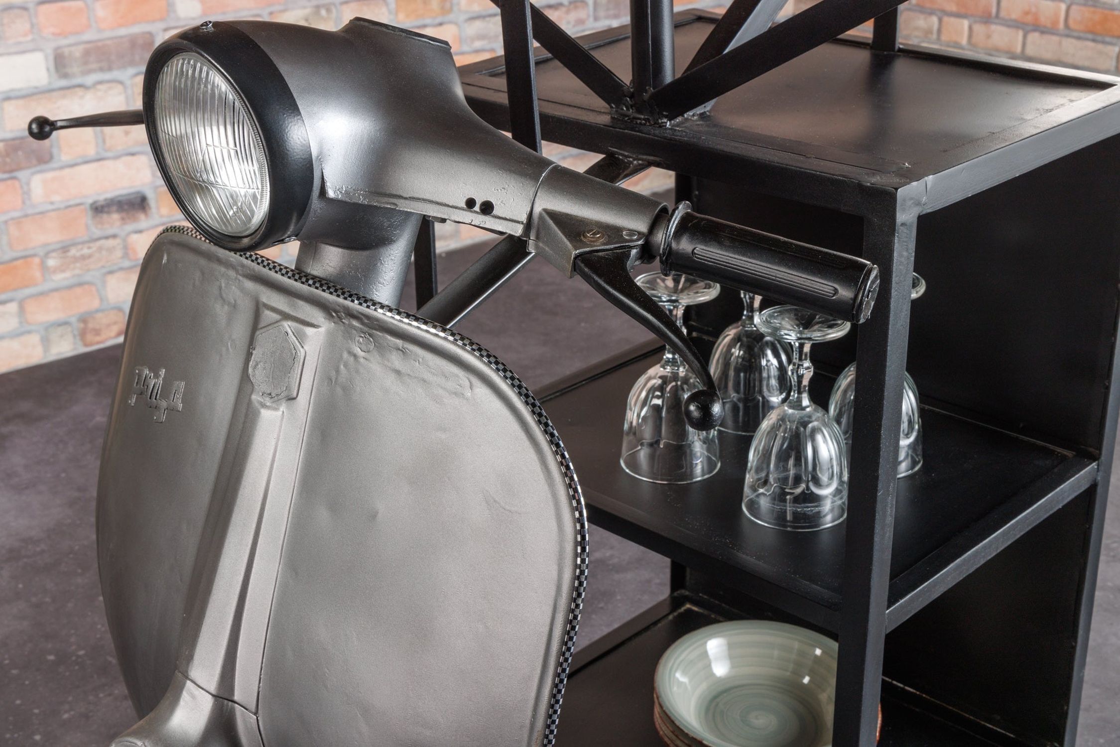 Table de bar véritable rouleau de bois de mangue 120cm Upcycling Handarbeit Table de bar véritable rouleau de bois de mangue 120cm Upcycling Handarbeit