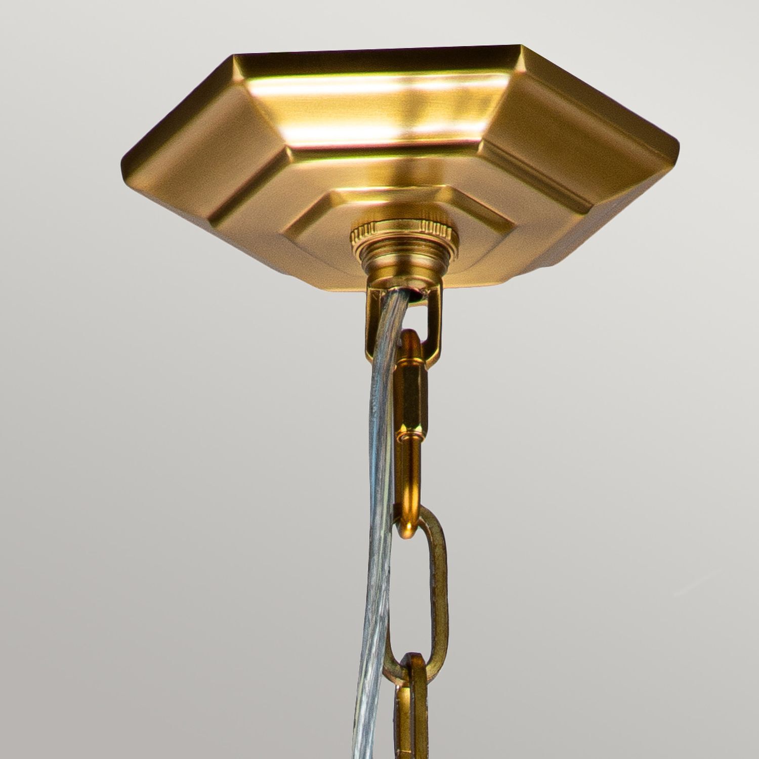 Hängelampe, Deckenleuchte, Goldfinish, Kette