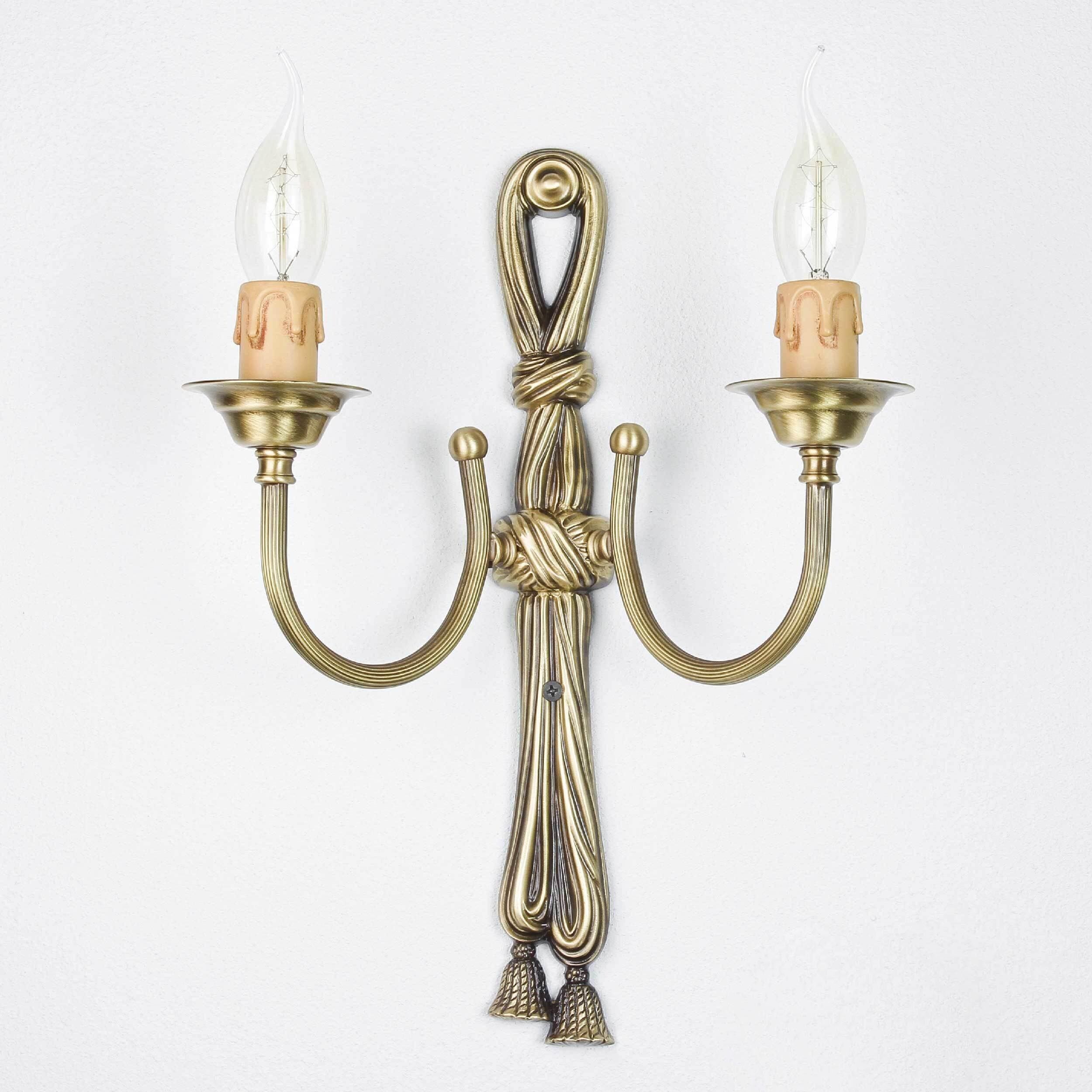 Applique murale chandelier 2flmg bronze en laiton véritable