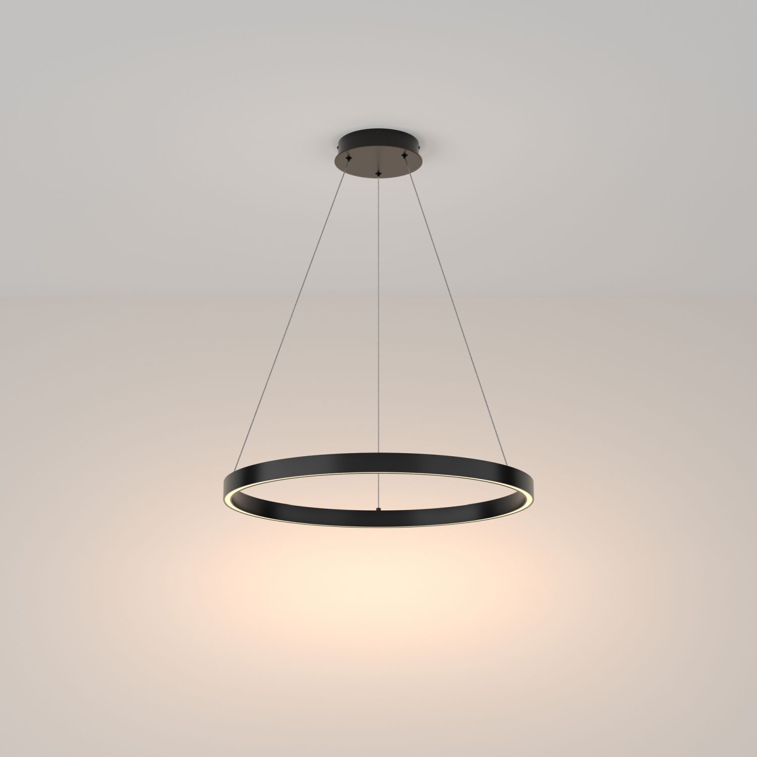 Lustre LED anneau rond Ø 60 cm H : max. 120 cm