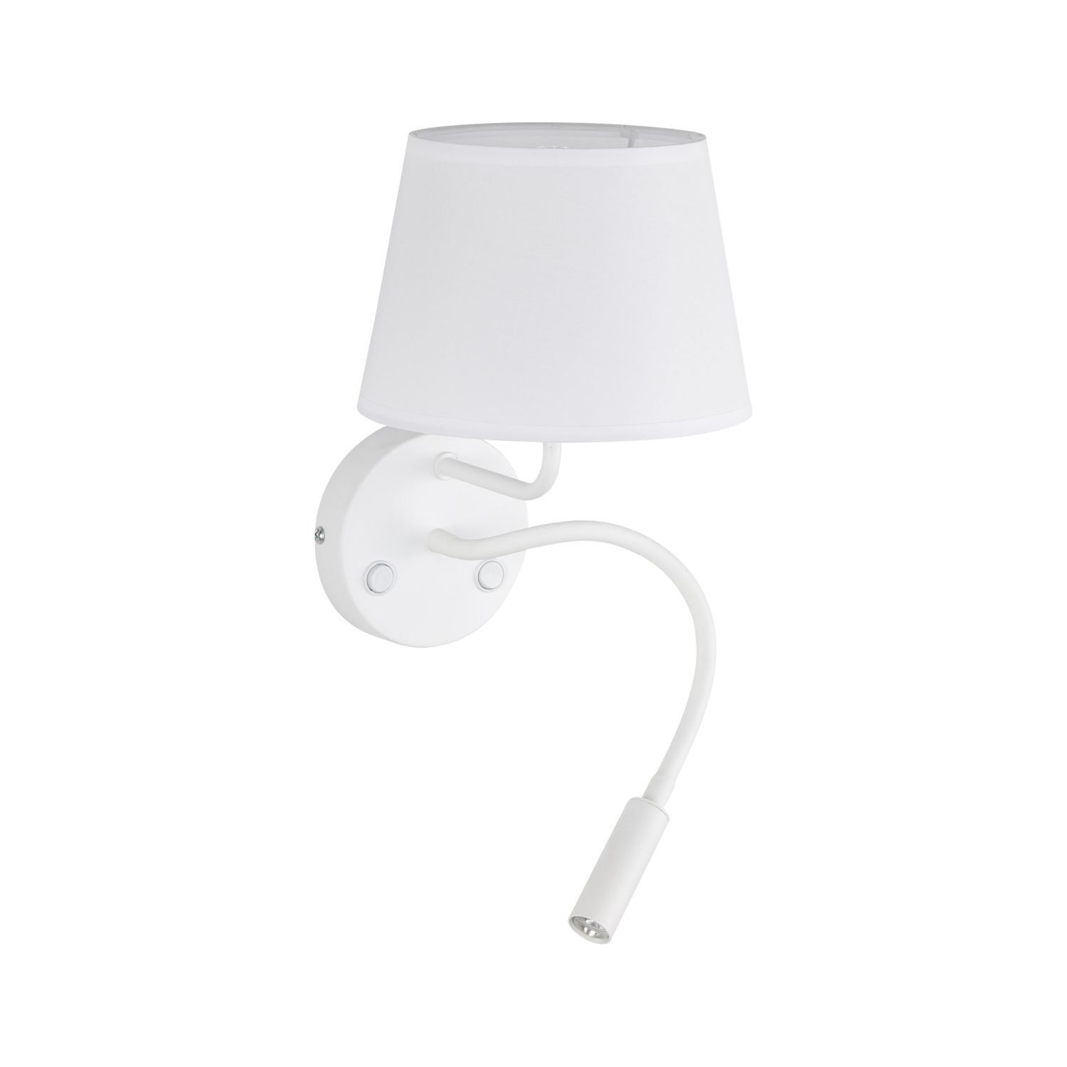 Wandleuchte Schwanenhals Schalter H: 50 cm Metall Stoff Lampe, Lampenschirm, Tischlampe