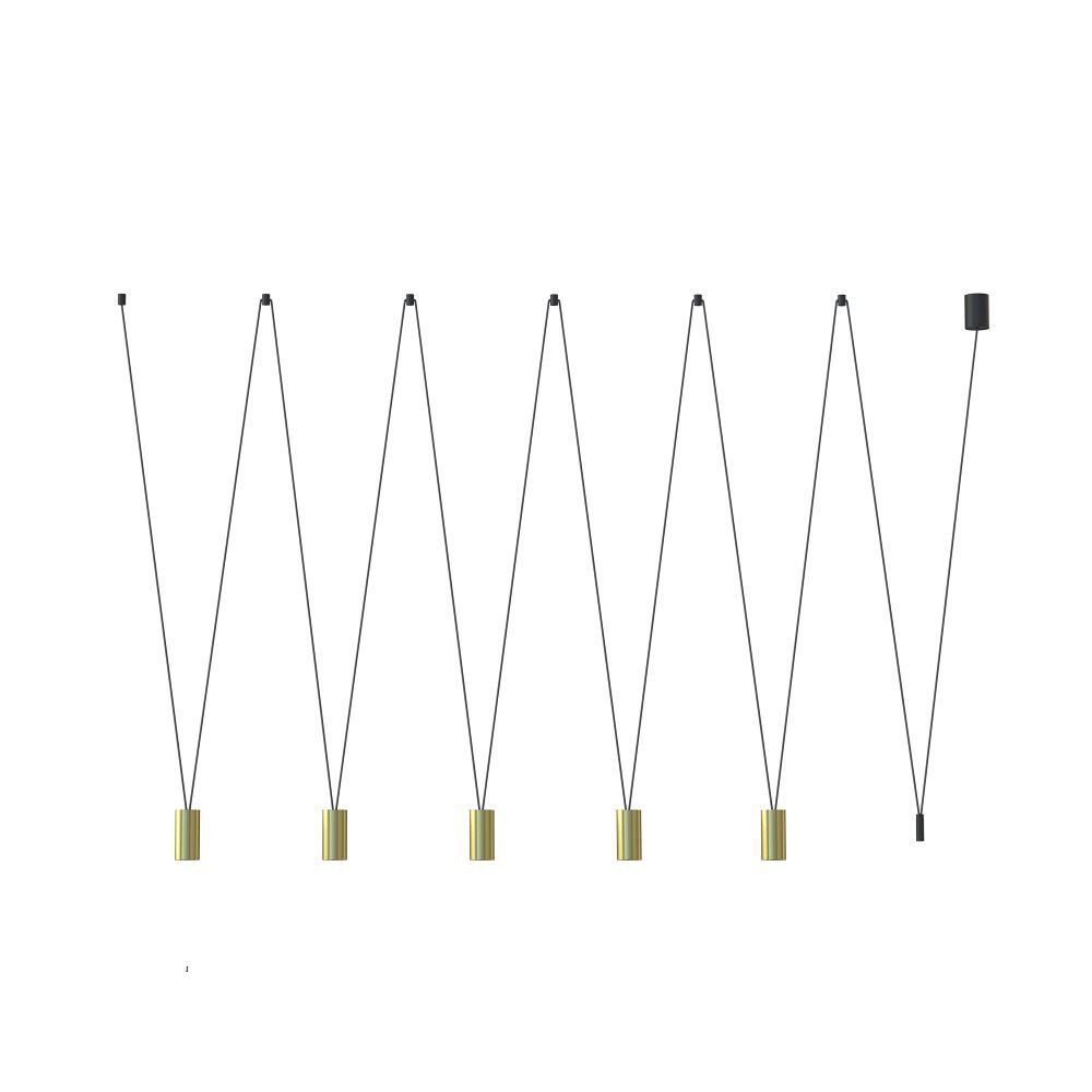 XXL Lampe suspendue laiton 5x GU10 montage libre